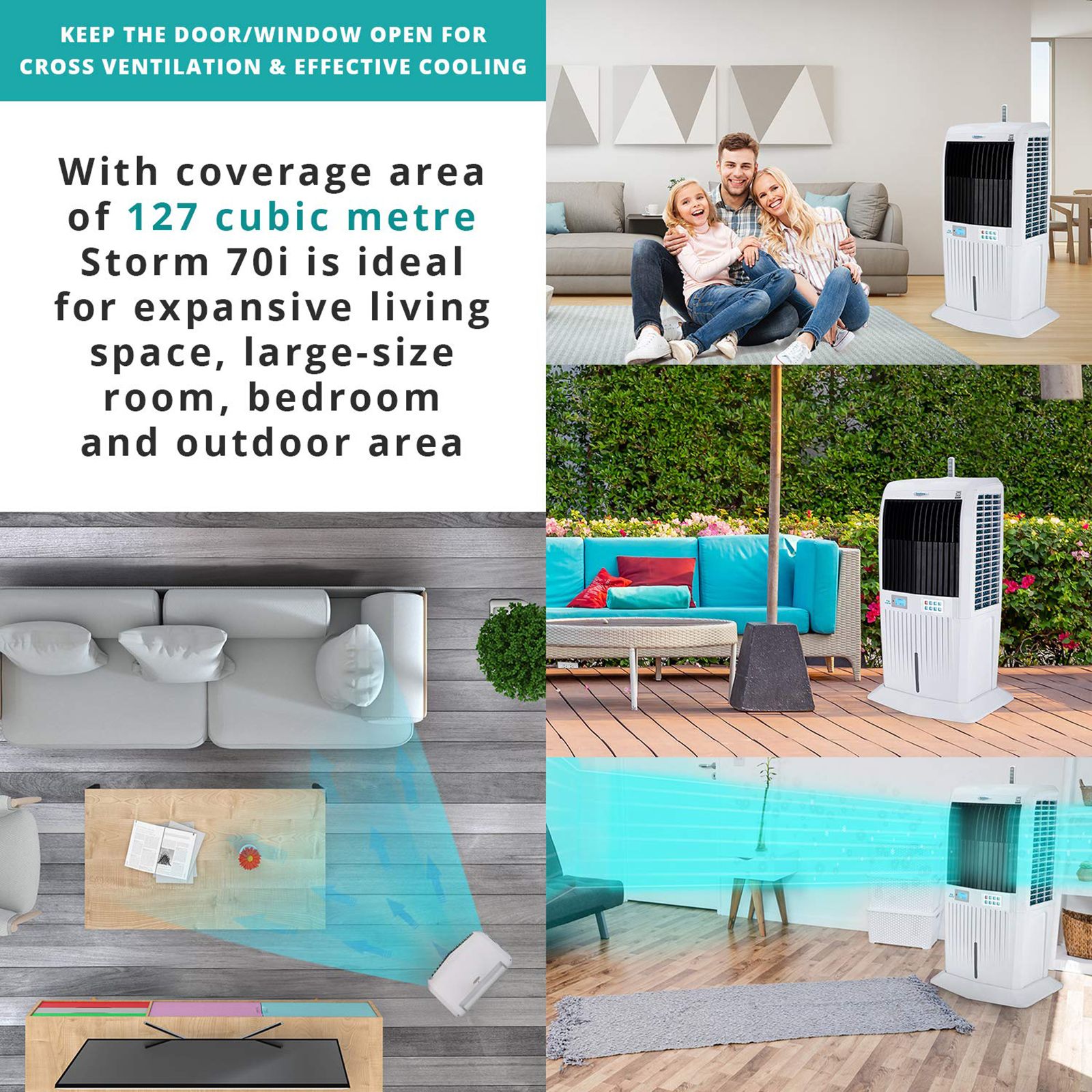 Symphony Storm 70i 70 Litres Desert Air Cooler with Dura Pump Technology (Remote Control, White)_7