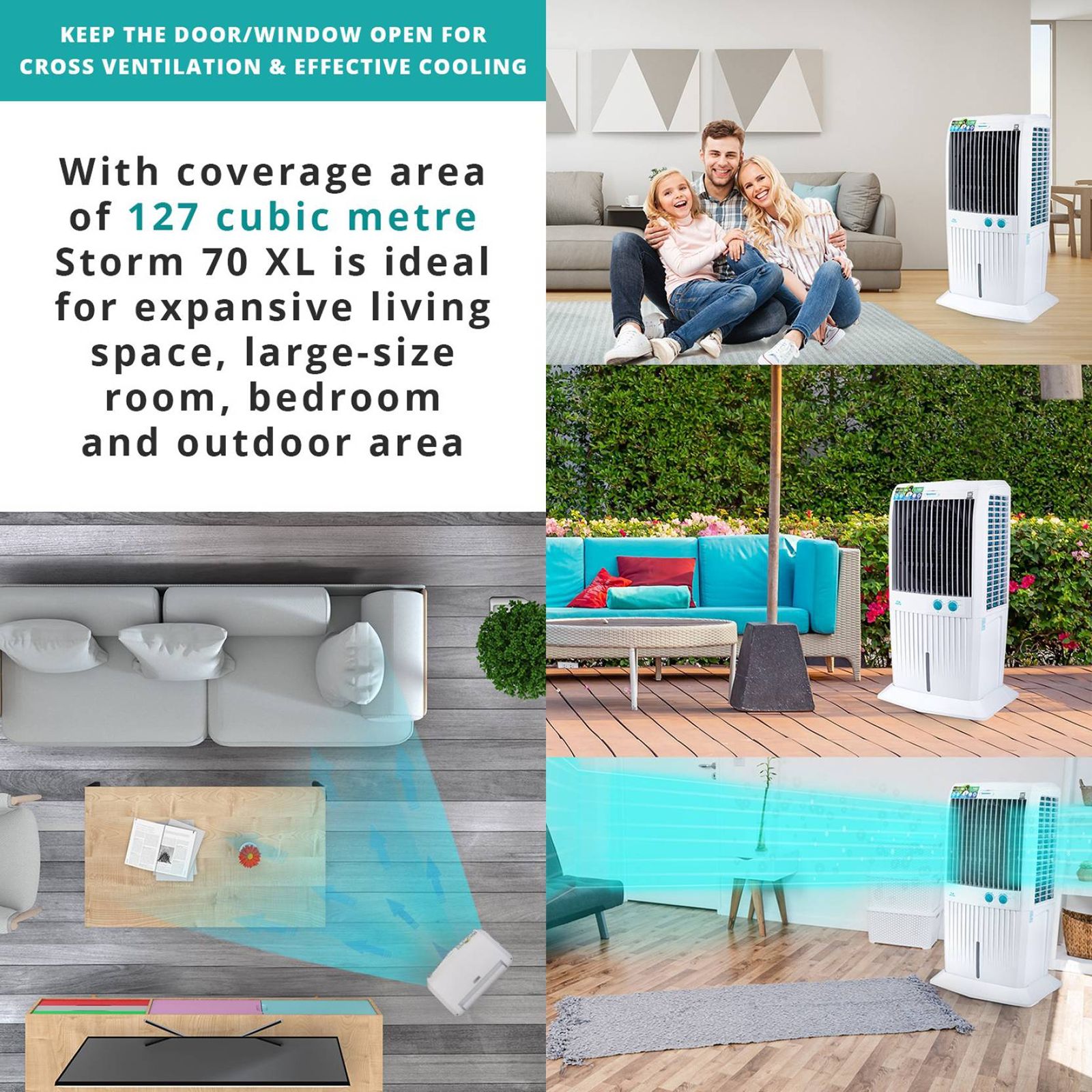 Symphony Storm 70 XL 70 Litres Desert Air Cooler with i-Pure Technology (Cool Flow Dispenser, White) Symphony Storm 70 XL 70 Litres Desert Air Cooler with i-Pure Technology (Cool Flow Dispenser, White)_16