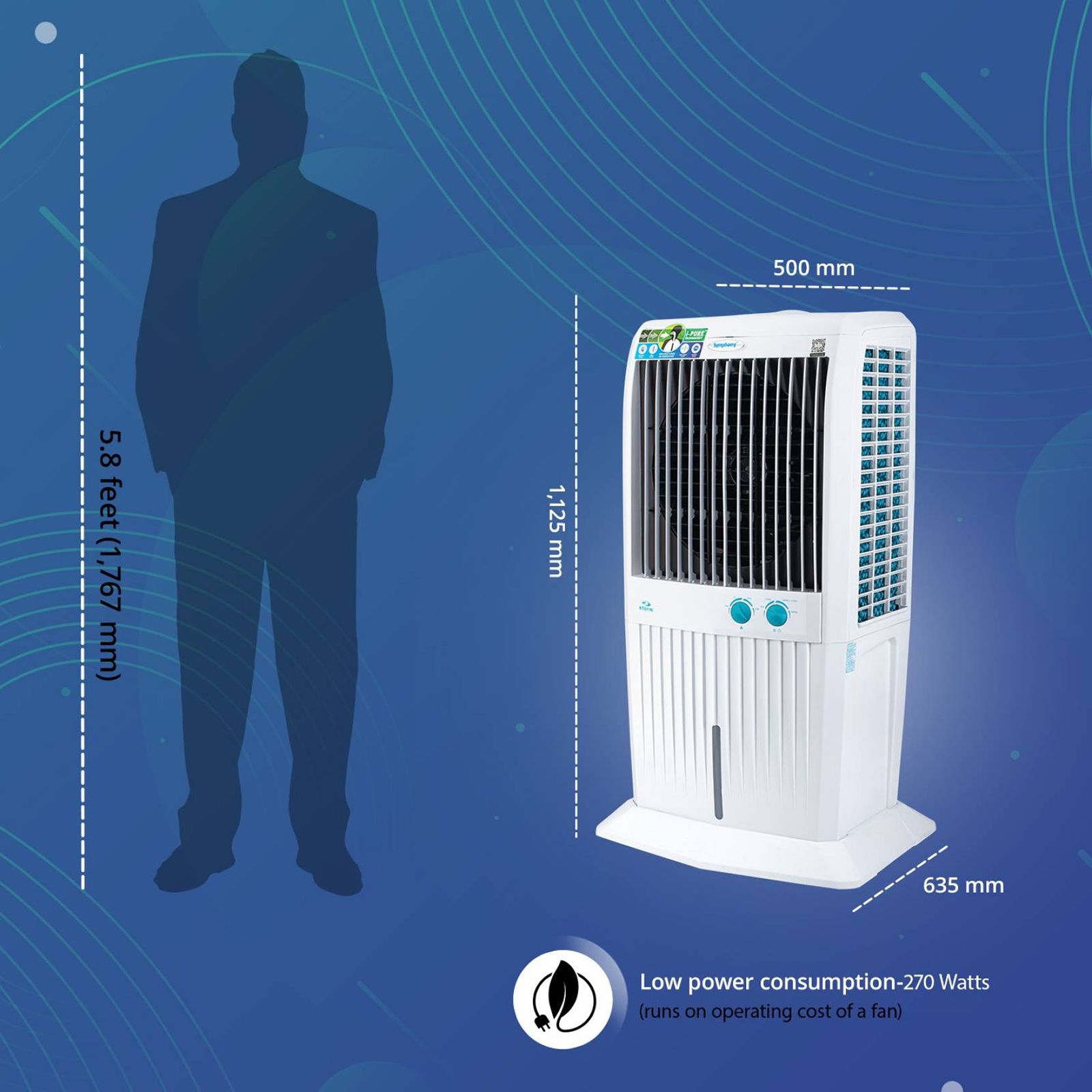 Symphony Storm 70 XL 70 Litres Desert Air Cooler with i-Pure Technology (Cool Flow Dispenser, White) Symphony Storm 70 XL 70 Litres Desert Air Cooler with i-Pure Technology (Cool Flow Dispenser, White)_17