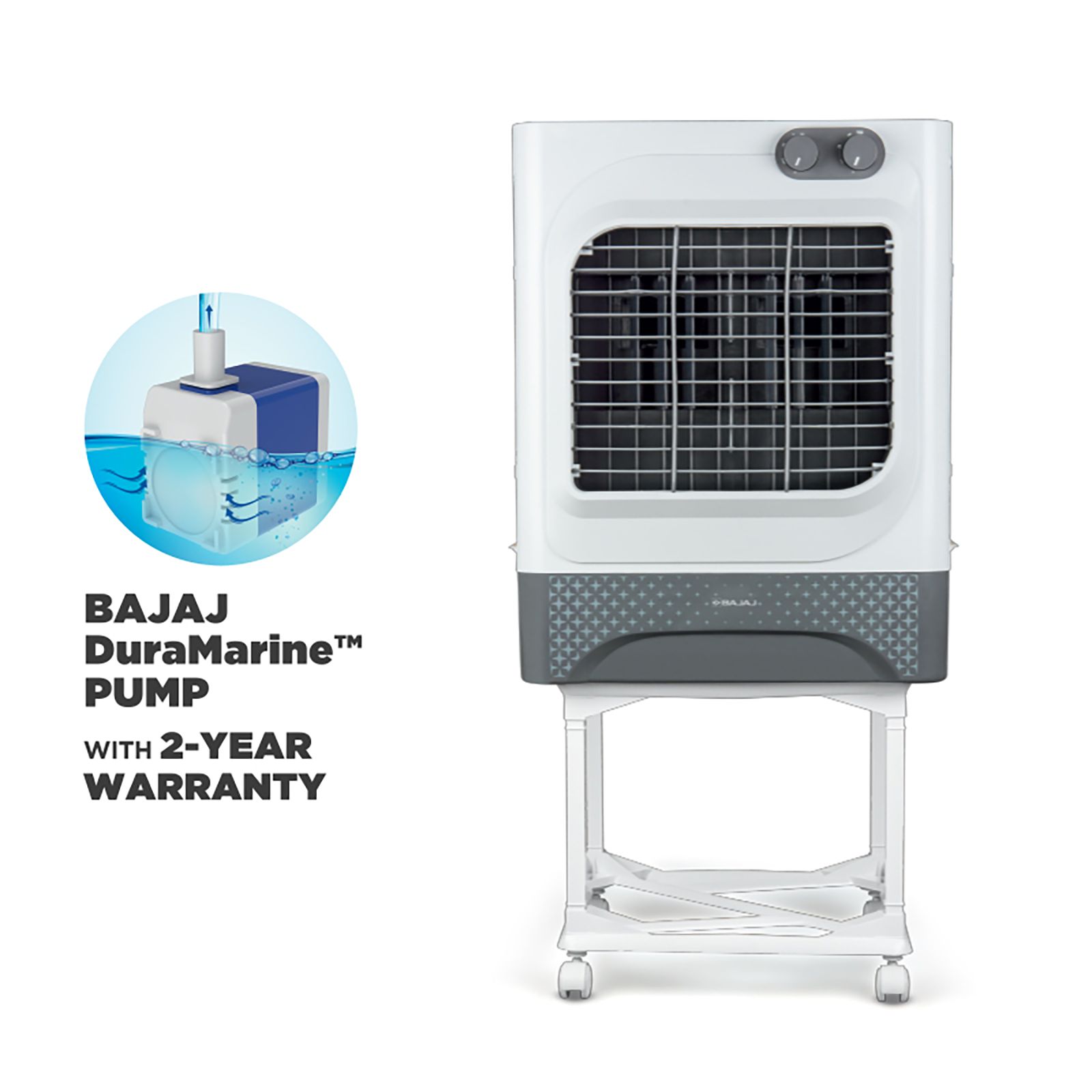 BAJAJ 60 Litres Desert Air Cooler with Typhoon Blower Technology (Anti Bacterial Technology, White & Grey) BAJAJ 60 Litres Desert Air Cooler with Typhoon Blower Technology (Anti Bacterial Technology, White & Grey)_6