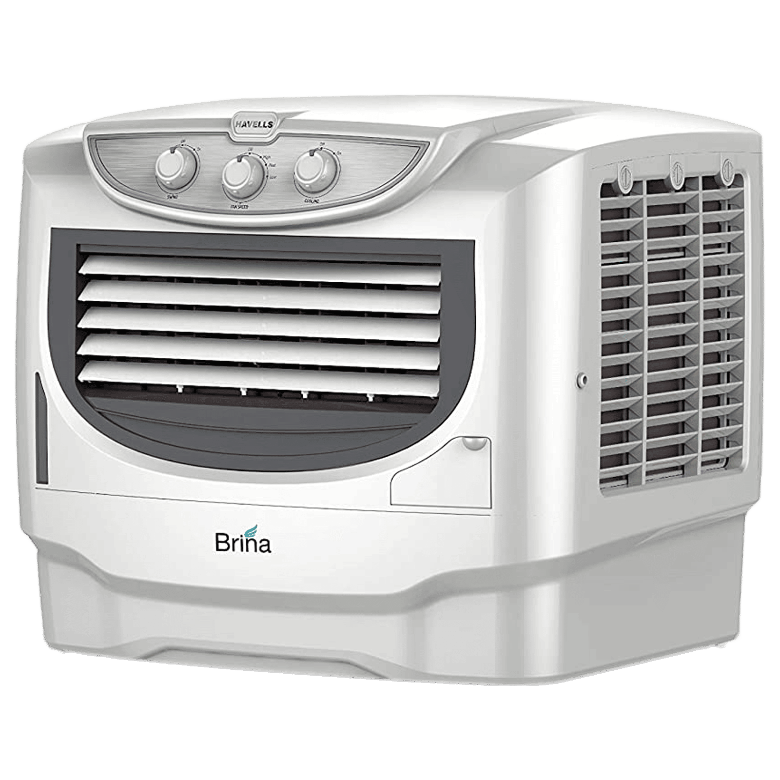 HAVELLS Brina 50 Litres Portable Air Cooler (Wood Wool Cooling Pads, GHRACBRE230, White/Grey)_2