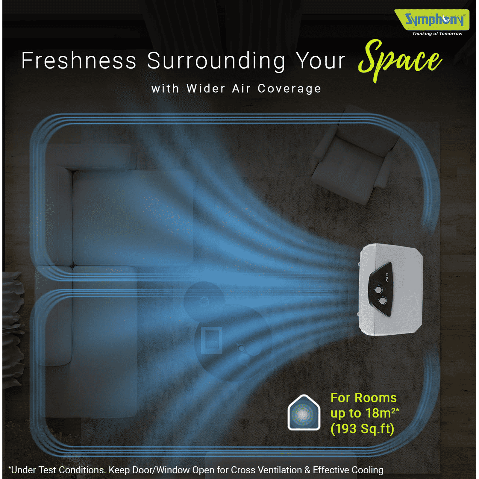 Symphony HiFLO 40 Litres Room Air Cooler with i-Pure Technology (Cool Flow Dispenser, Light Grey) Symphony HiFLO 40 Litres Room Air Cooler with i-Pure Technology (Cool Flow Dispenser, Light Grey)_13
