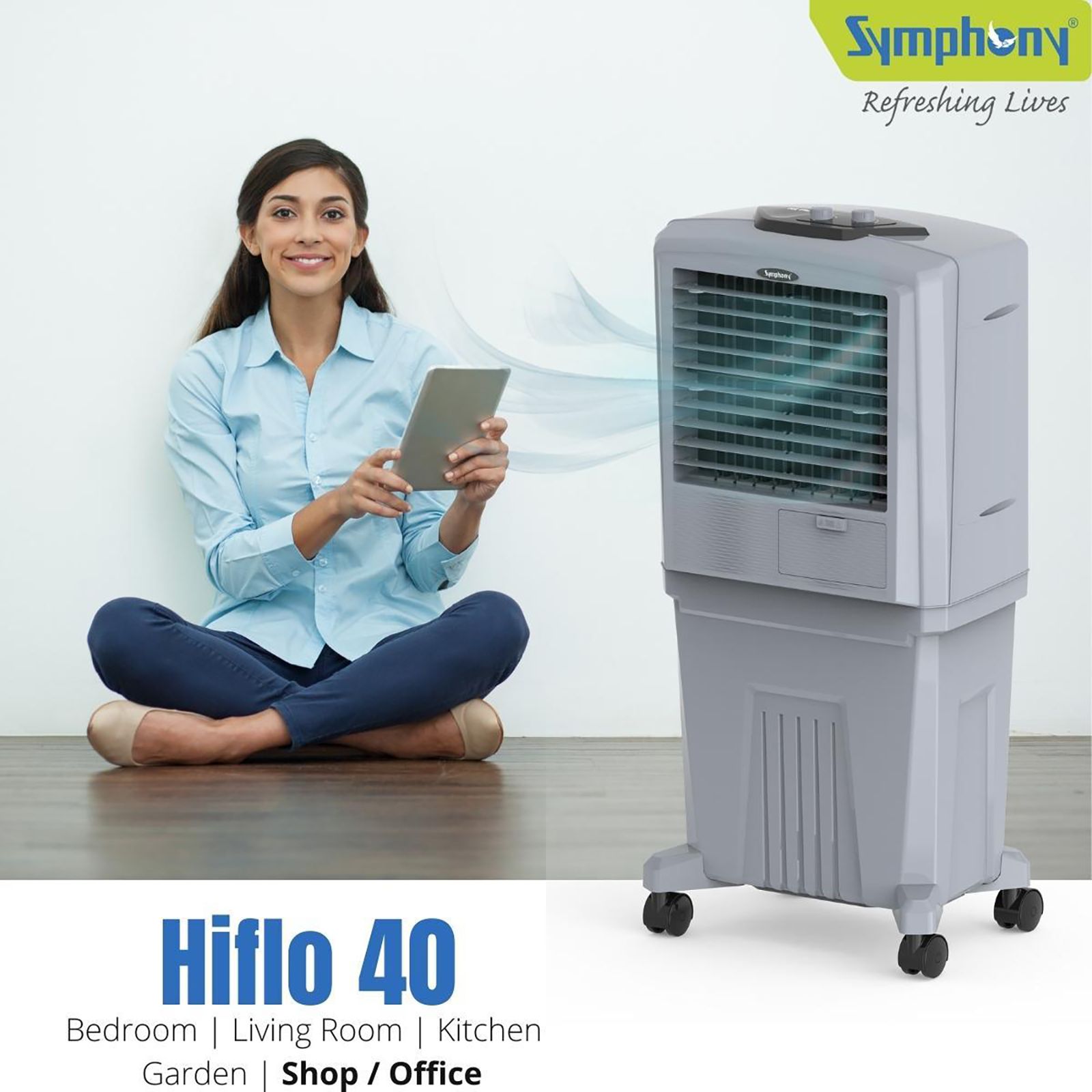 Symphony HiFLO 40 Litres Room Air Cooler with i-Pure Technology (Cool Flow Dispenser, Light Grey) Symphony HiFLO 40 Litres Room Air Cooler with i-Pure Technology (Cool Flow Dispenser, Light Grey)_15