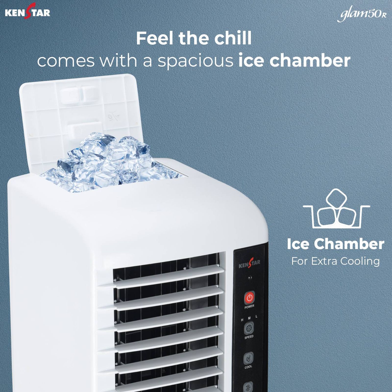 KENSTAR Glam HC RE 50 Litres Tower Air Cooler with Quadraflow Technology (Inverter Compatible, White)_18