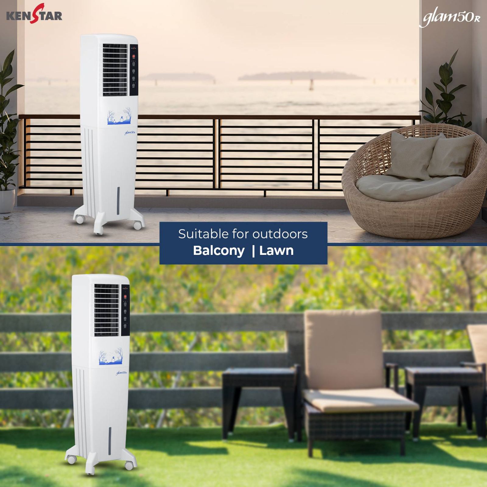 KENSTAR Glam HC RE 50 Litres Tower Air Cooler with Quadraflow Technology (Inverter Compatible, White)_19