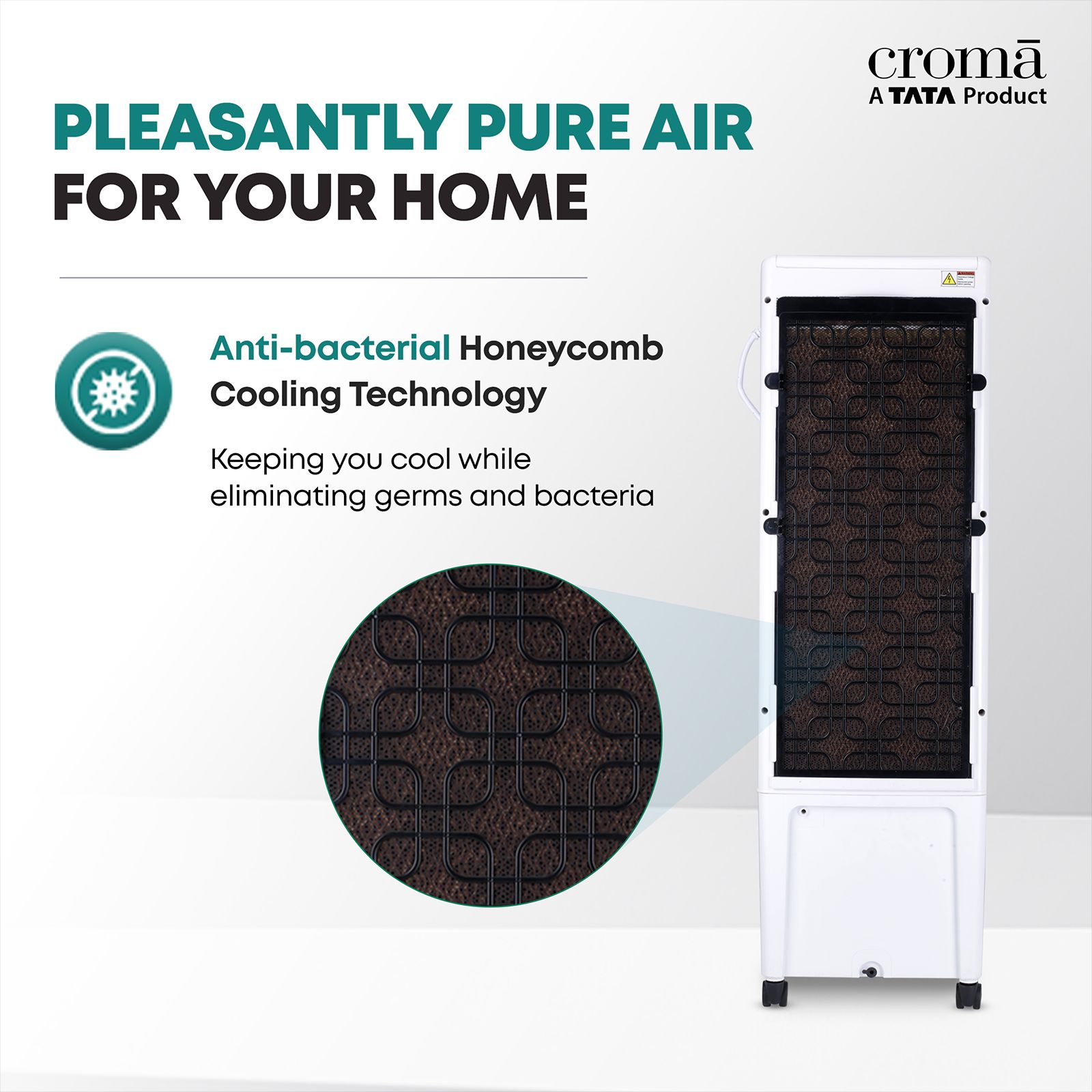 Croma 50 Litres Tower Air Cooler with Inverter Compatible (Ice Chamber, White & Grey) Croma 50 Litres Tower Air Cooler with Inverter Compatible (Ice Chamber, White & Grey)_8