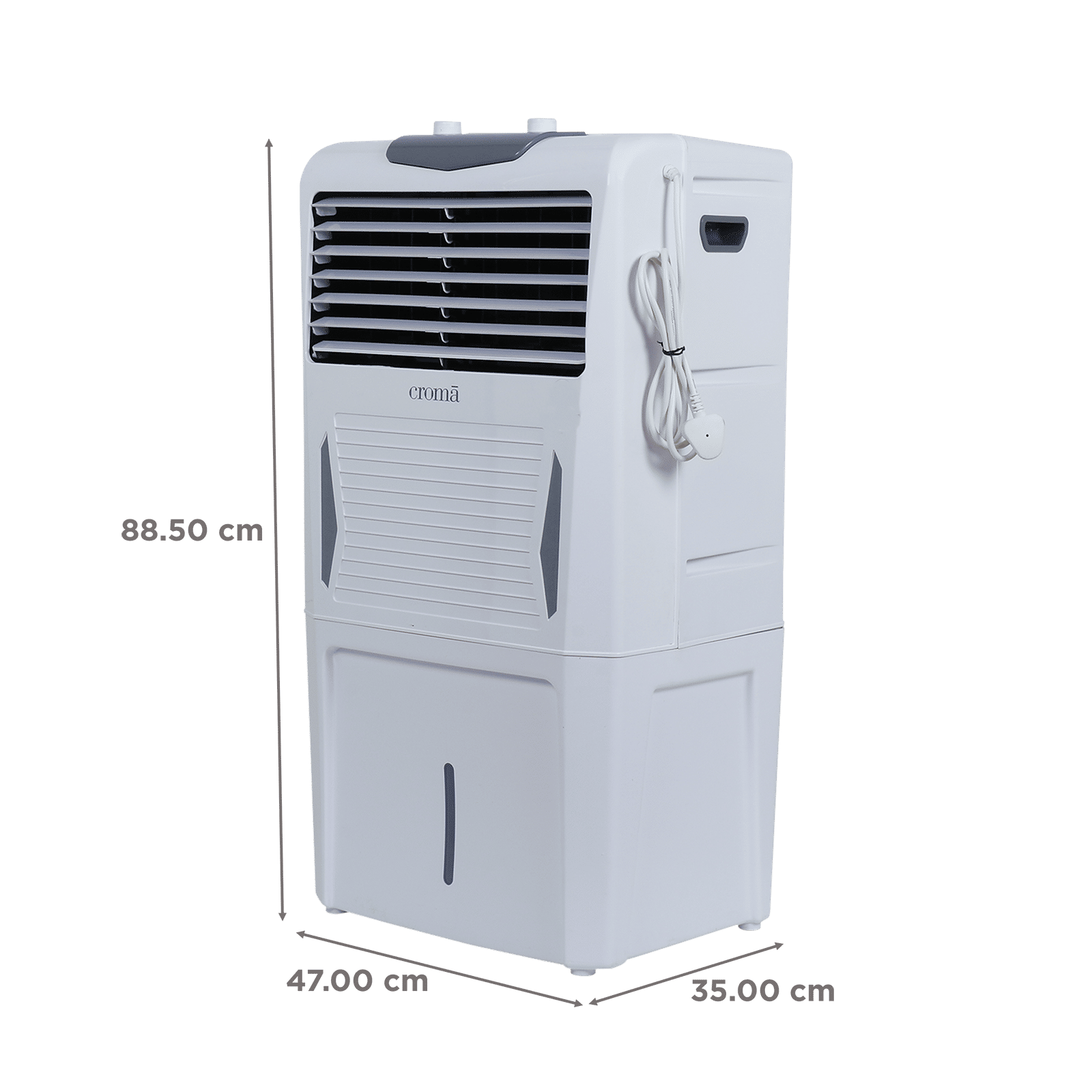 Croma 40 Litres Personal Air Cooler with Inverter Compatible (Ice Chamber, White & Grey)_2