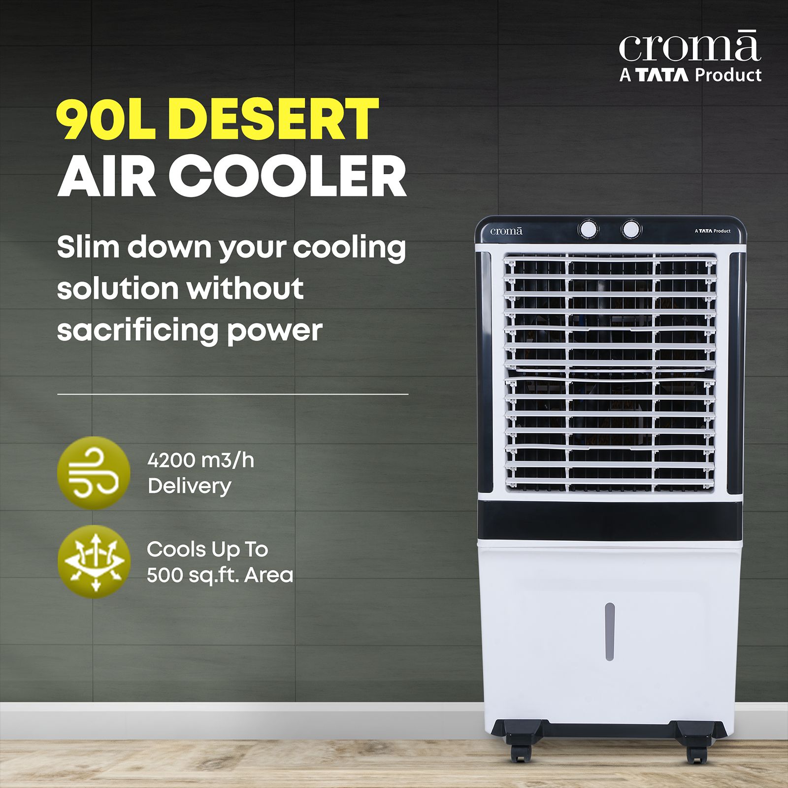 Croma 90 Litres Desert Air Cooler with Inverter Compatible (Evaporative Cooling Technology, White & Black) Croma 90 Litres Desert Air Cooler with Inverter Compatible (Evaporative Cooling Technology, White & Black)_10