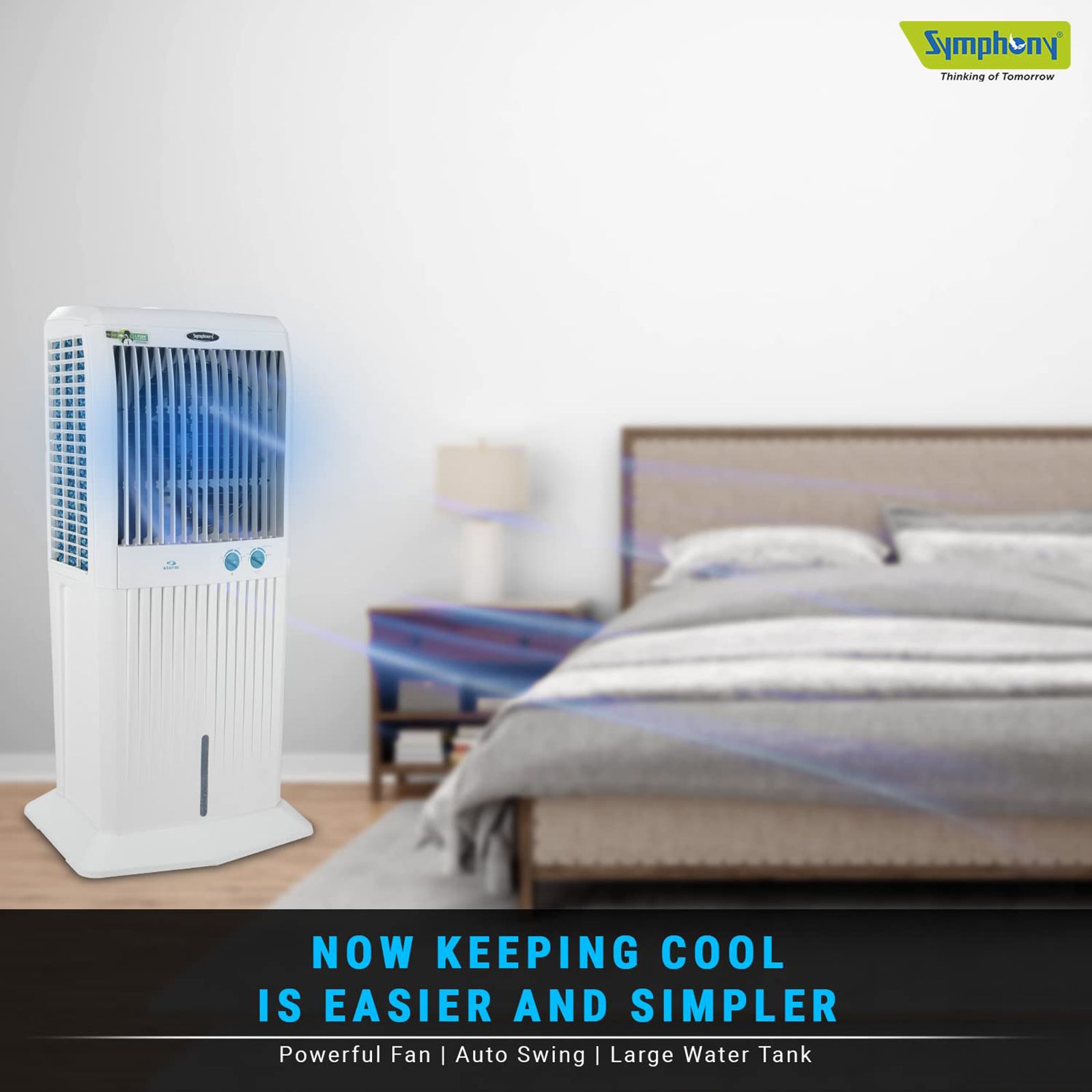 Symphony Storm C 100XL 95 Litres Desert Air Cooler with i-Pure Technology (Cool Flow Dispenser, White)_11