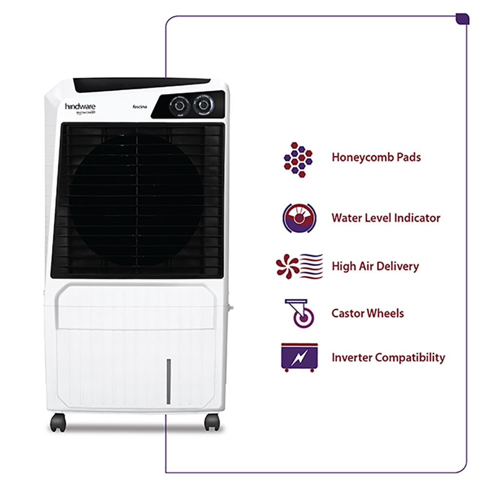 hindware Fascino 60 Litres Desert Air Cooler (High Air Delivery, 524111, White) hindware Fascino 60 Litres Desert Air Cooler (High Air Delivery, 524111, White)_4