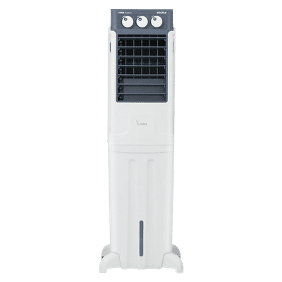 VOLTAS Slimm 55 Litres Tower Air Cooler with Fully Collapsible Louvers (Ice Chamber, White & Grey)
