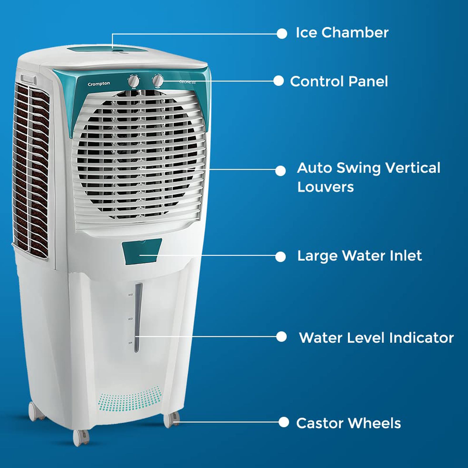 Crompton Ozone 88 Litres Desert Air Cooler (4 Way Air Deflection, ACGC-DAC881, White) Crompton Ozone 88 Litres Desert Air Cooler (4 Way Air Deflection, ACGC-DAC881, White)_3