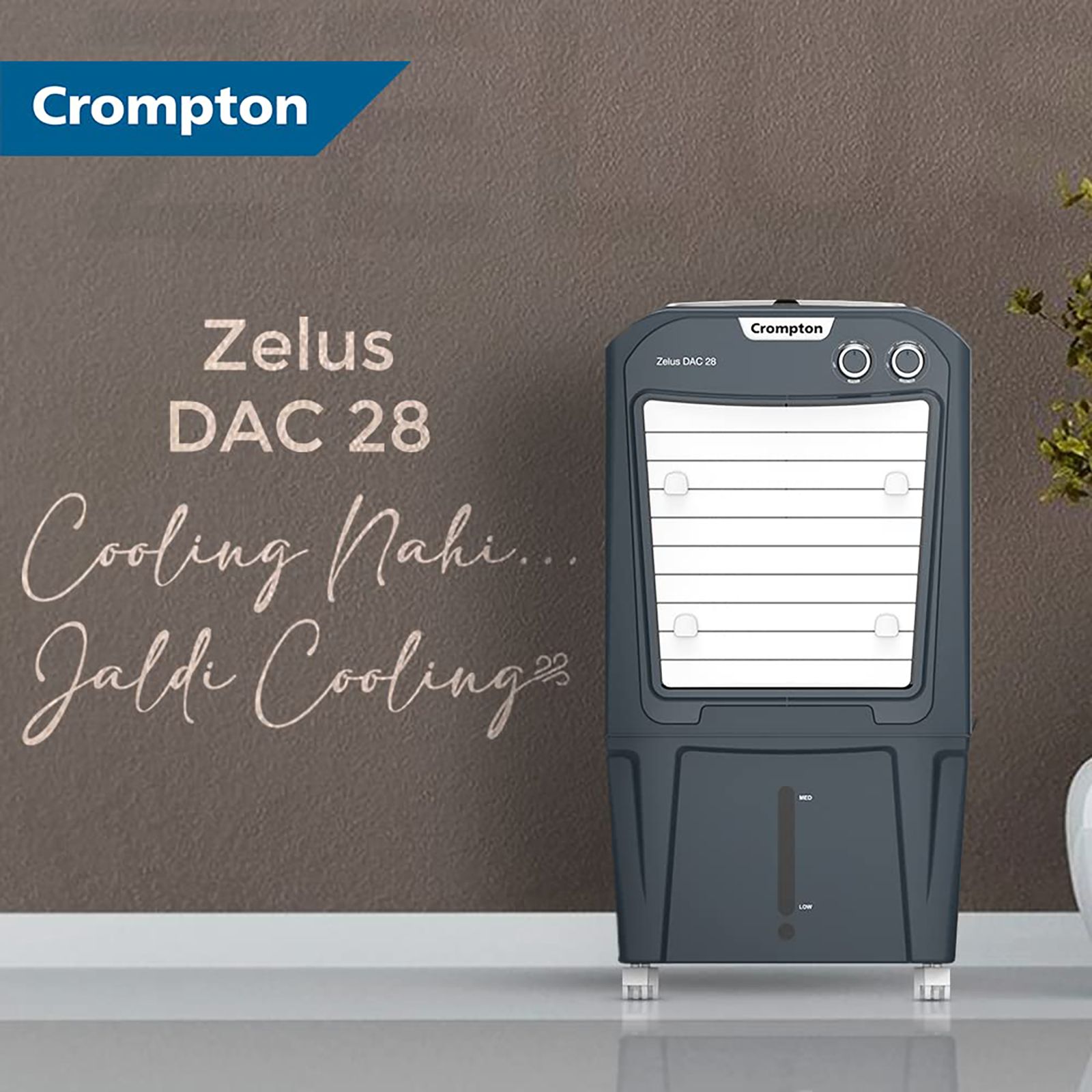 Crompton Zelus 28 Litres Mini Desert Air Cooler (Motor Overload Protector, ACGC-ZELUSDAC28, Grey) Crompton Zelus 28 Litres Mini Desert Air Cooler (Motor Overload Protector, ACGC-ZELUSDAC28, Grey)_4