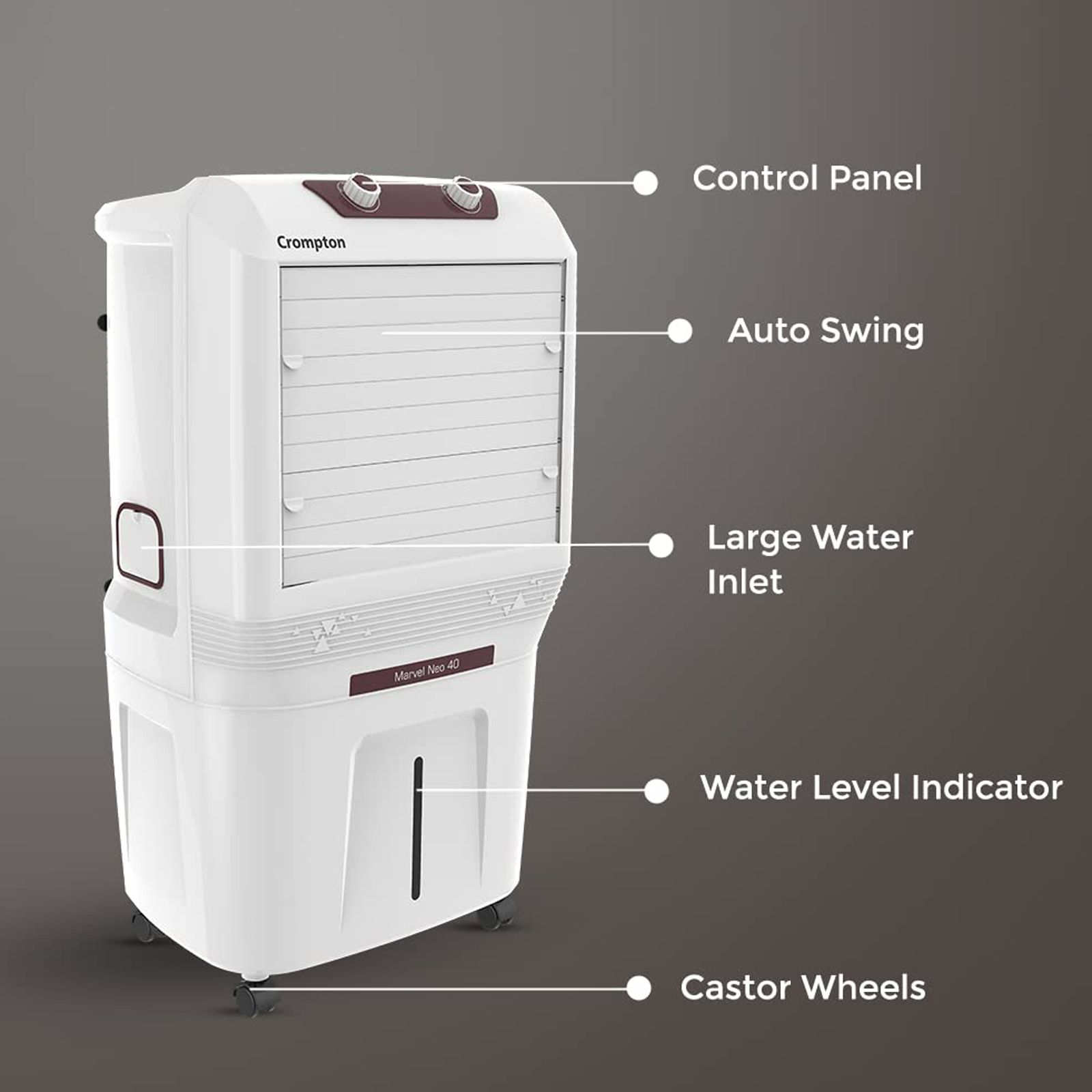 Crompton Marvel Neo 40 Litres Personal Air Cooler (Mosquito Net, ACGC-MARVELNEO40, White) Crompton Marvel Neo 40 Litres Personal Air Cooler (Mosquito Net, ACGC-MARVELNEO40, White)_4