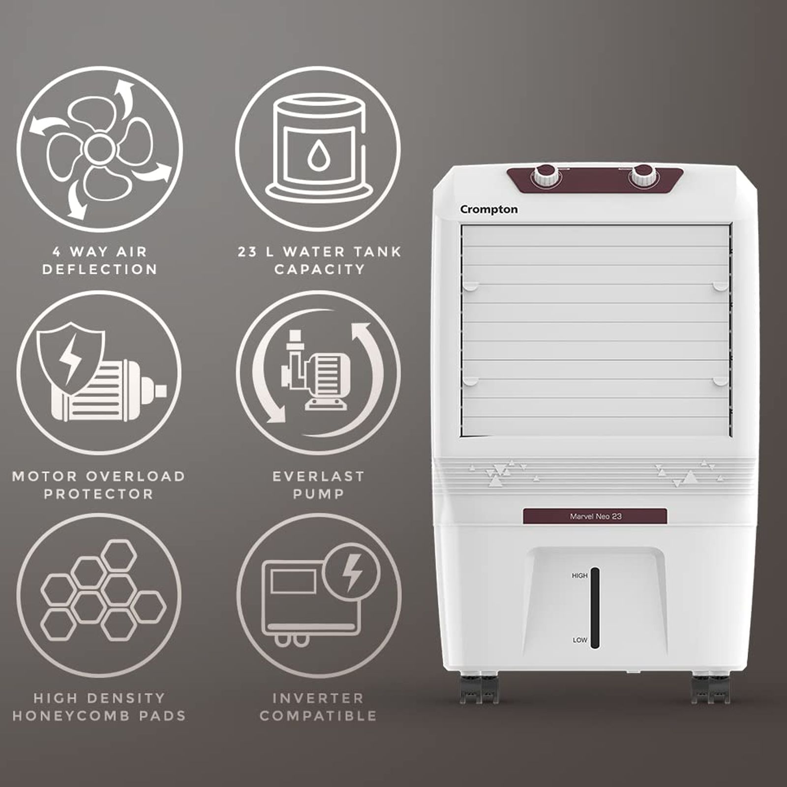 Crompton Marvel Neo 40 Litres Personal Air Cooler (Mosquito Net, ACGC-MARVELNEO40, White) Crompton Marvel Neo 40 Litres Personal Air Cooler (Mosquito Net, ACGC-MARVELNEO40, White)_5