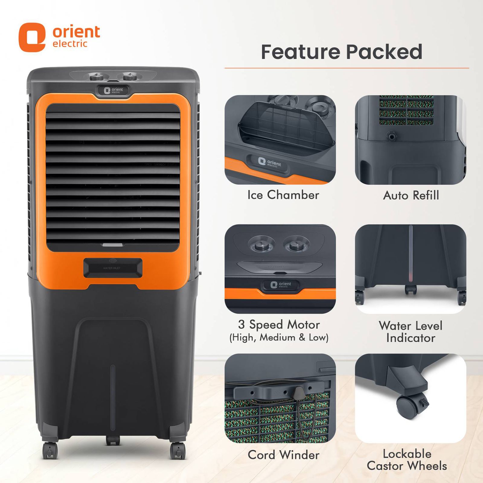 Orient Ultimo 88 Litres Desert Air Cooler with Aerofan Technology (Ice Chamber, Dark Grey)_18