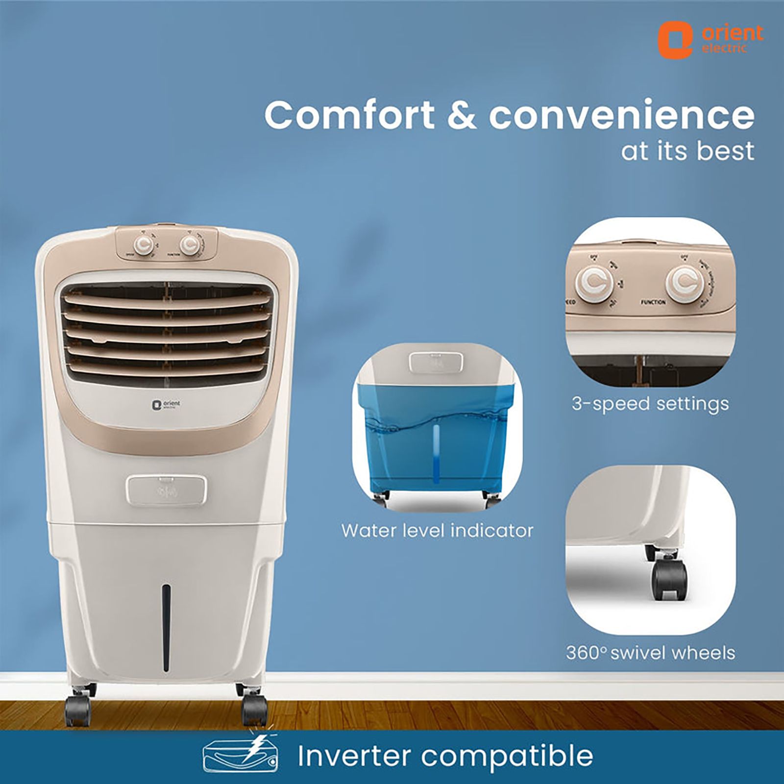 Orient Premia 45 Litres Personal Air Cooler with Dust Filter (Ice Chamber, Beige)_14