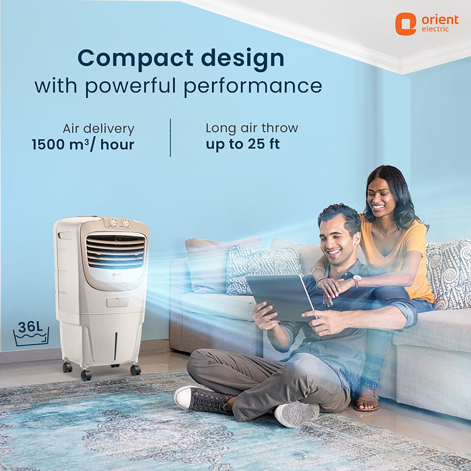 Orient Premia 45 Litres Personal Air Cooler with Dust Filter (Ice Chamber, Beige)_15