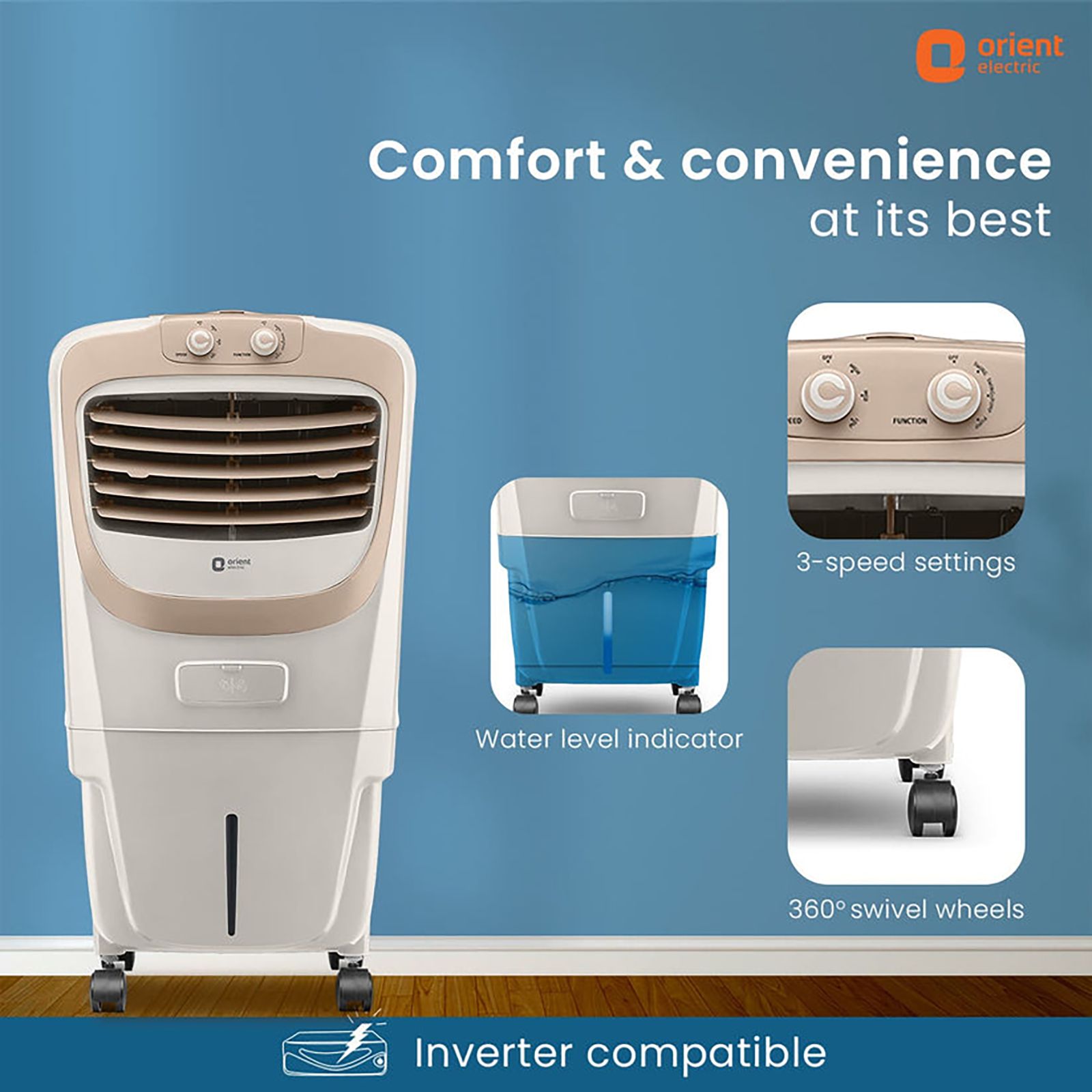 Orient Premia 36 Litres Personal Air Cooler with Dust Filter (Ice Chamber, Beige)_10