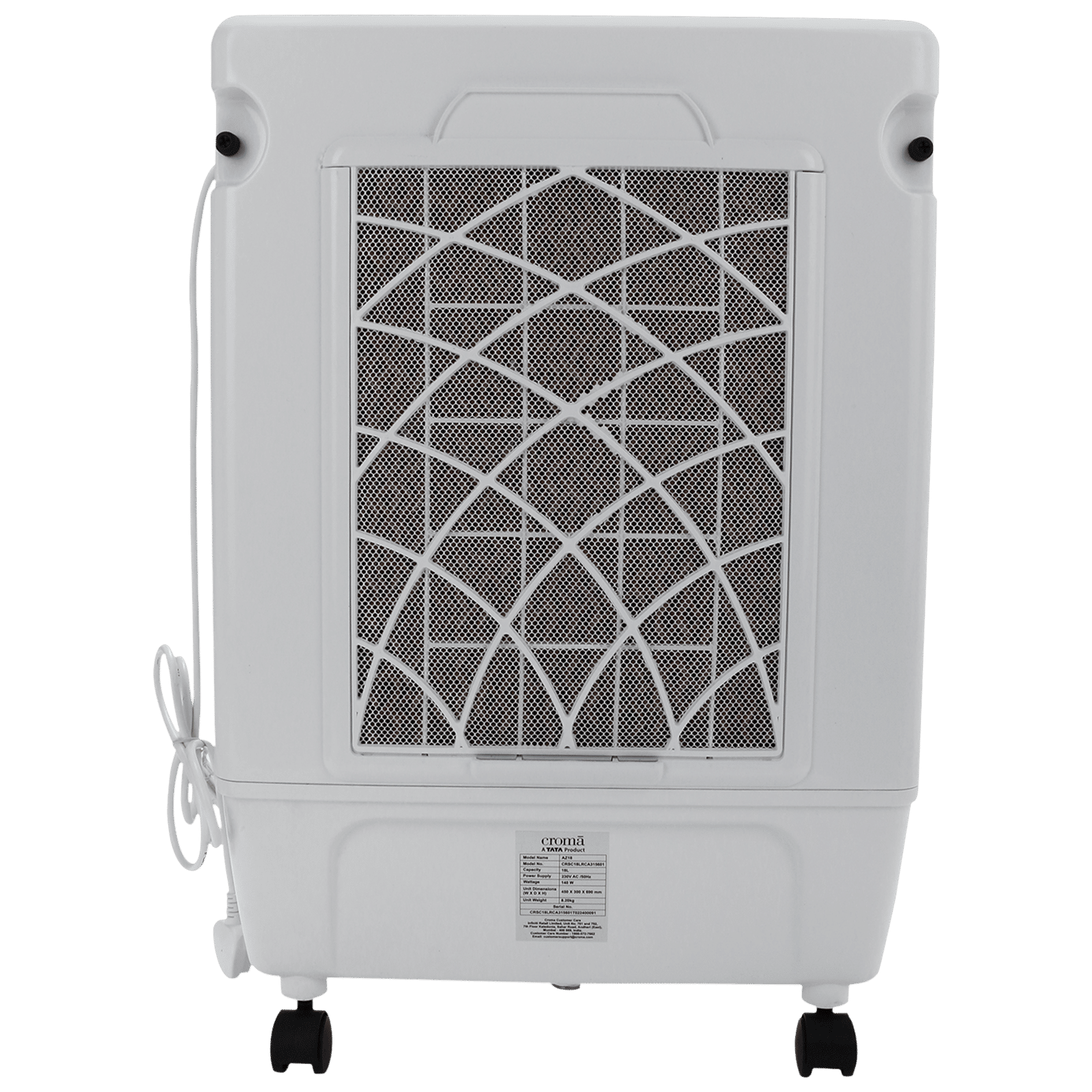 Croma AZ18 18 Litres Personal Air Cooler with Inverter Compatible (Dust & Mosquito Filter, White) Croma AZ18 18 Litres Personal Air Cooler with Inverter Compatible (Dust & Mosquito Filter, White)_6