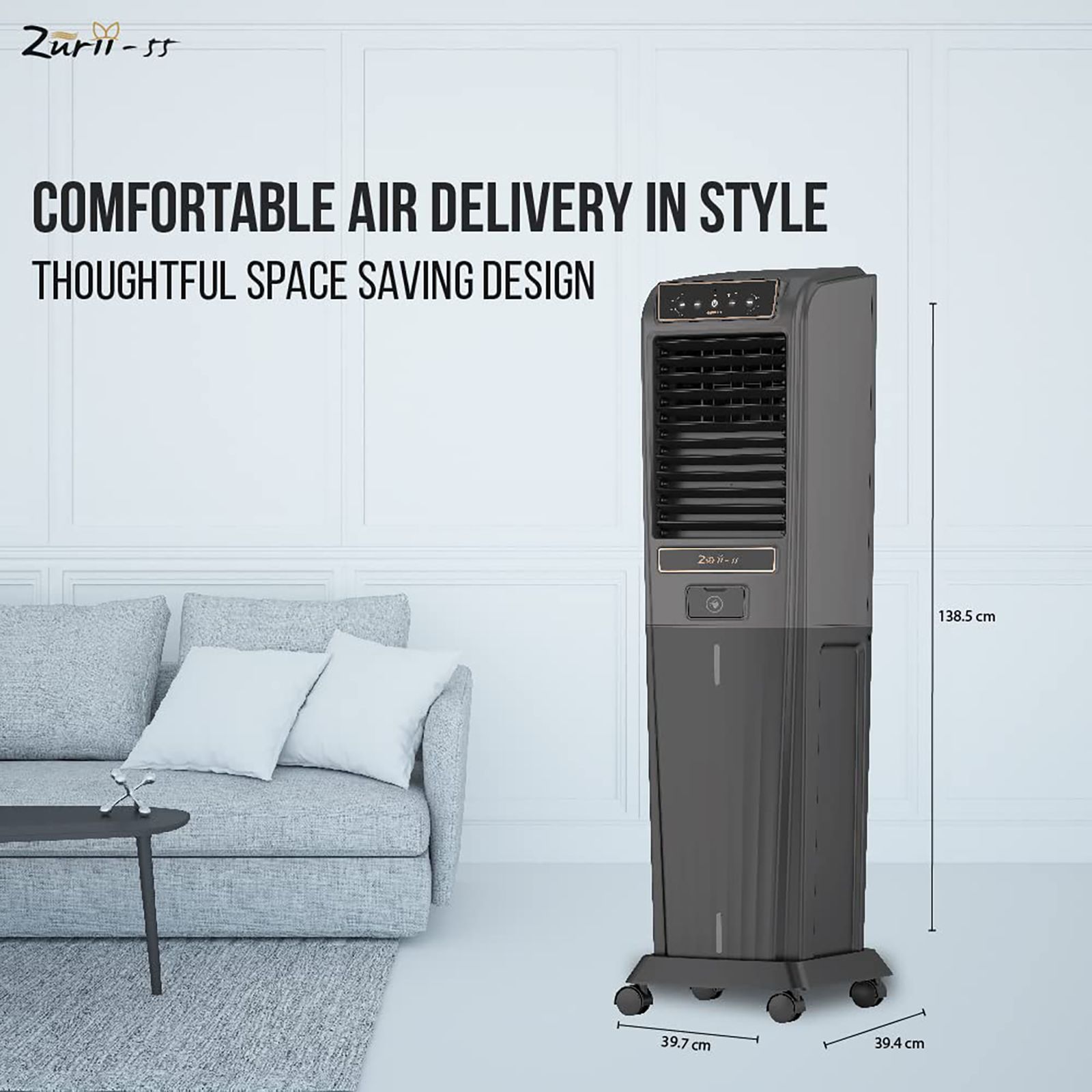 HAVELLS Zurii 55 Litres Tower Air Cooler with Inverter Compatible (Ionizer Air Cleaning Technology, Black & Grey) HAVELLS Zurii 55 Litres Tower Air Cooler with Inverter Compatible (Ionizer Air Cleaning Technology, Black & Grey)_7
