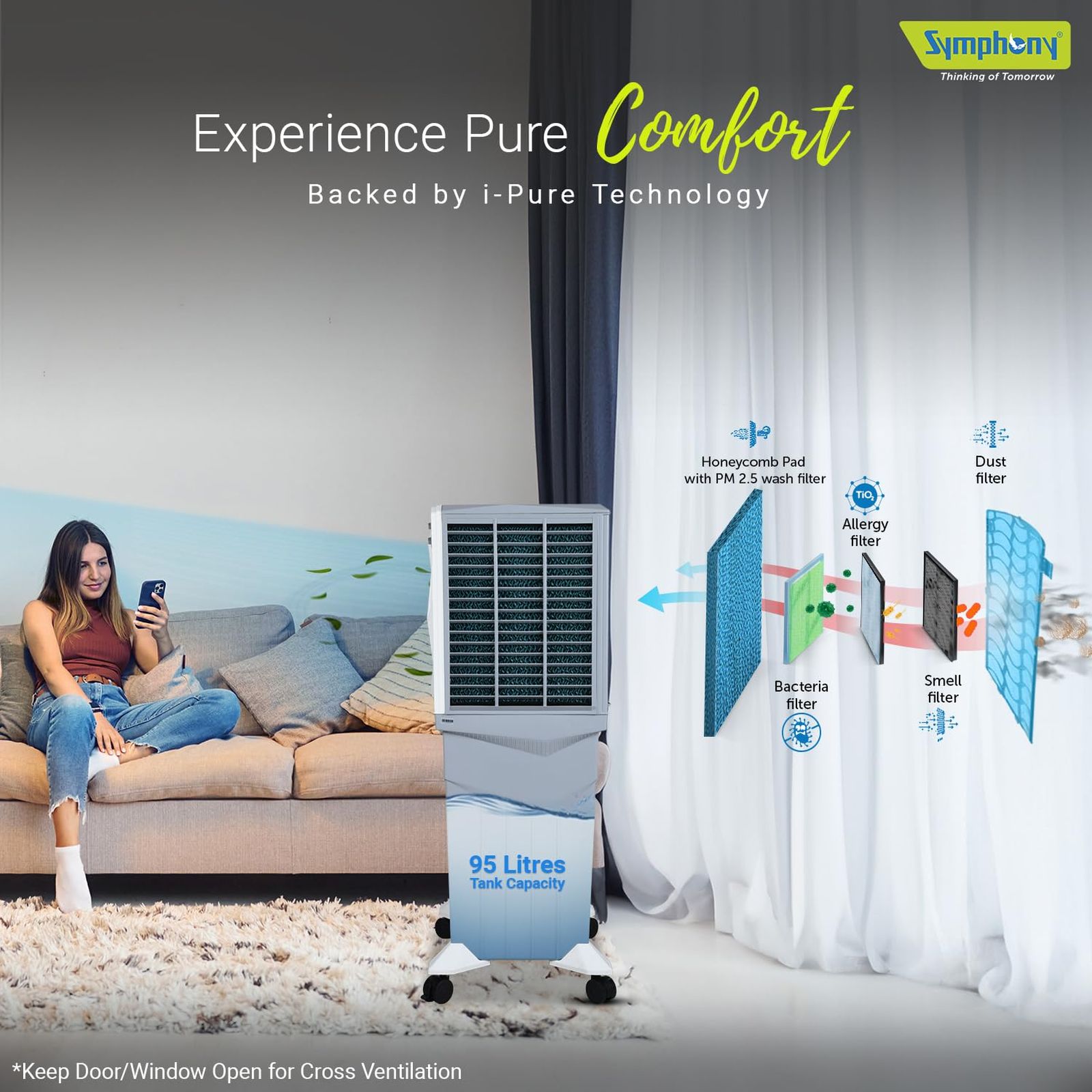 Symphony Jumbo 95XL+ 95 Litres Desert Air Cooler with CFD Technology (Whisper-Quiet Operation, White)_10