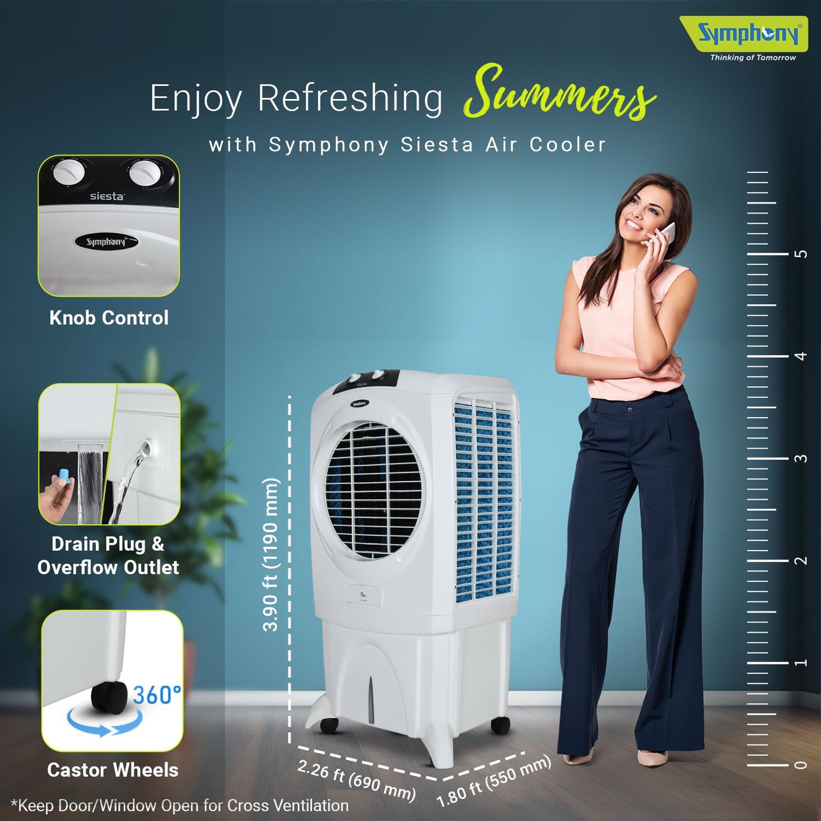 Symphony Siesta 95 XL 95 Litres Desert Air Cooler with i-Pure Technology (Cool Flow Dispenser, White)_12