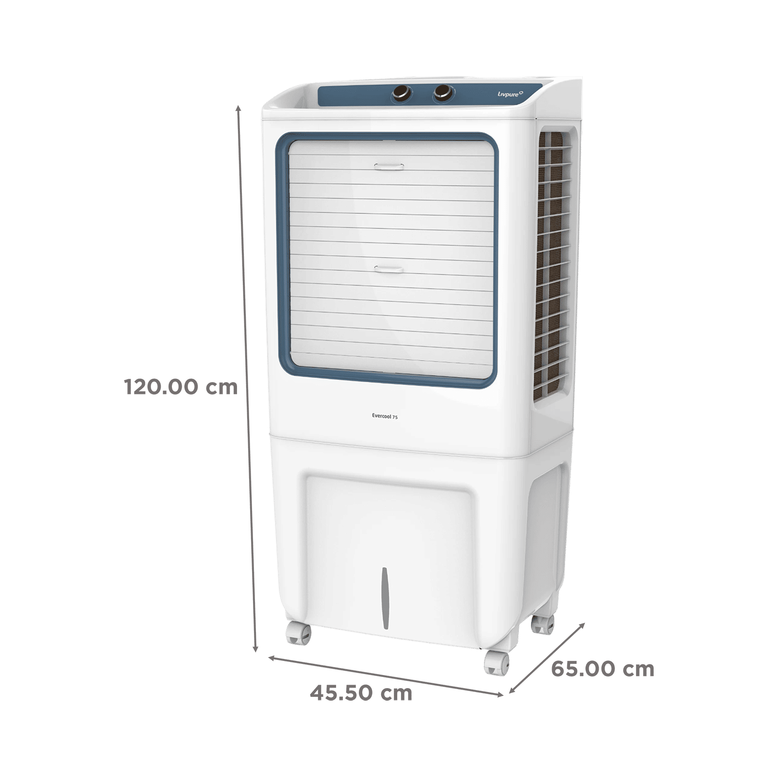 Livpure Evercool 75 Litres Desert Air Cooler with Inverter Compatible (Multi Directional Wheels, White & Blue) Livpure Evercool 75 Litres Desert Air Cooler with Inverter Compatible (Multi Directional Wheels, White & Blue)_2