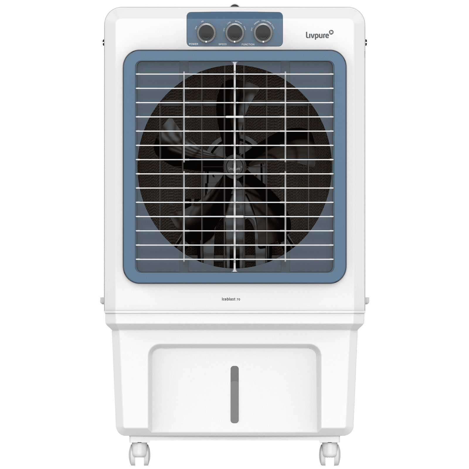 Livpure Iceblast 70 Litres Desert Air Cooler with Ice Chamber (Thermal Overload Protection, White and Blue)_1
