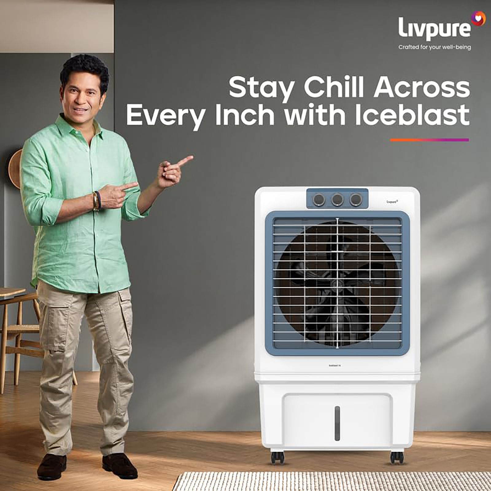 Livpure Ice Blast 90 Litres Desert Air Cooler with Temperature Overload Protection (Inverter Compatible, White & Blue) Livpure Ice Blast 90 Litres Desert Air Cooler with Temperature Overload Protection (Inverter Compatible, White & Blue)_10