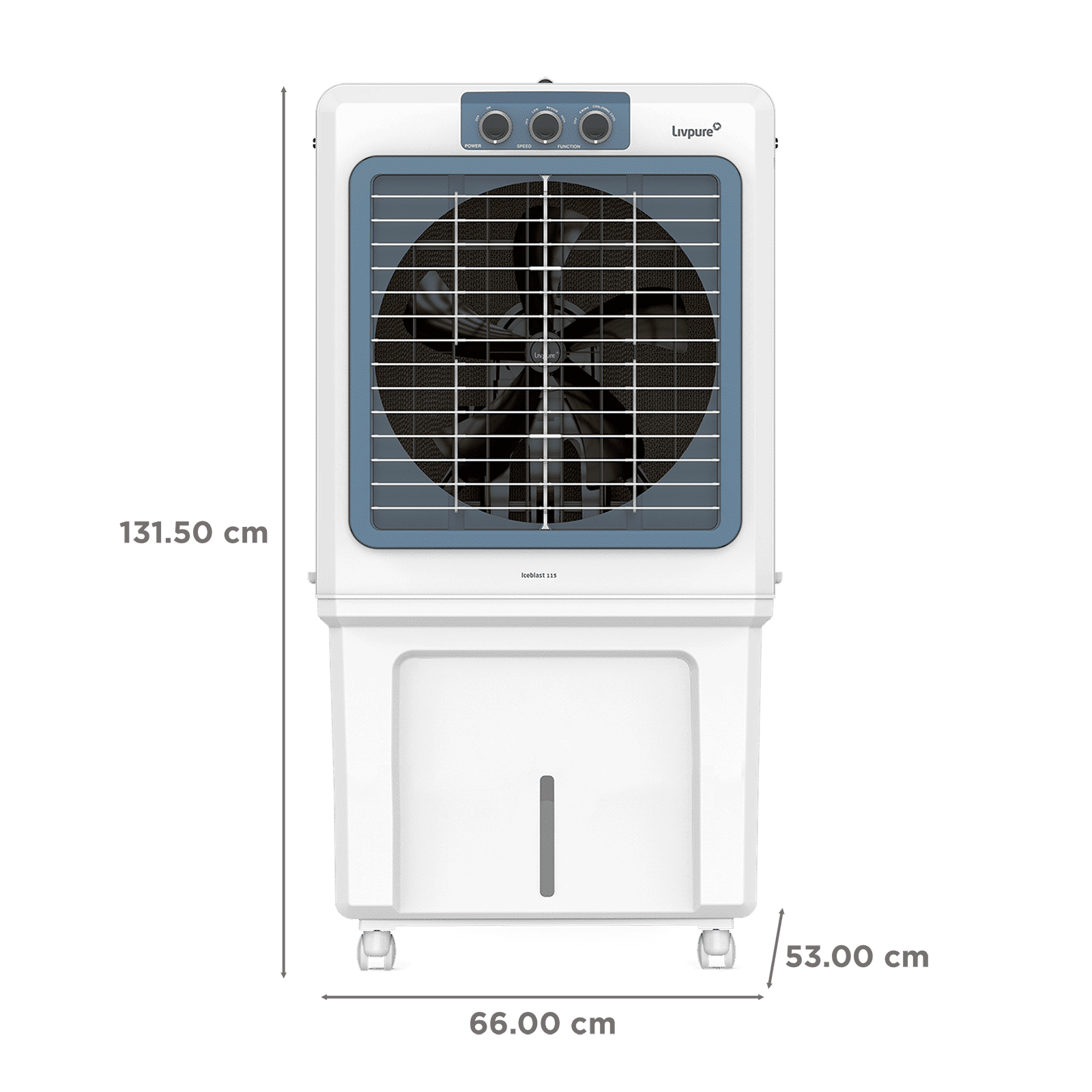 Livpure Ice Blast 115 Litres Desert Air Cooler with Temperature Overload Protection (Inverter Compatible, White & Blue)_2