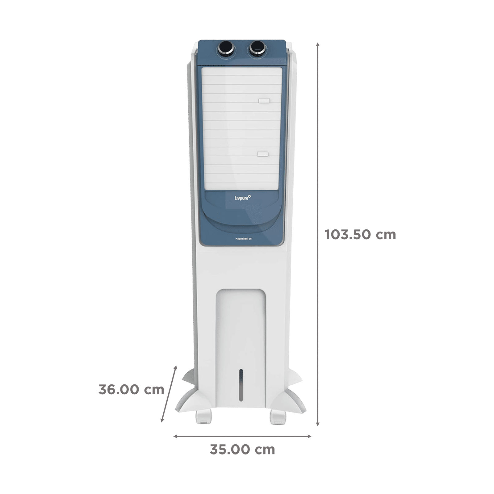 Livpure Magnakool 28 Litres Tower Air Cooler with Thermal Overload Protection (Anti Bacterial Honeycomb Pad, White & Blue) Livpure Magnakool 28 Litres Tower Air Cooler with Thermal Overload Protection (Anti Bacterial Honeycomb Pad, White & Blue)_2