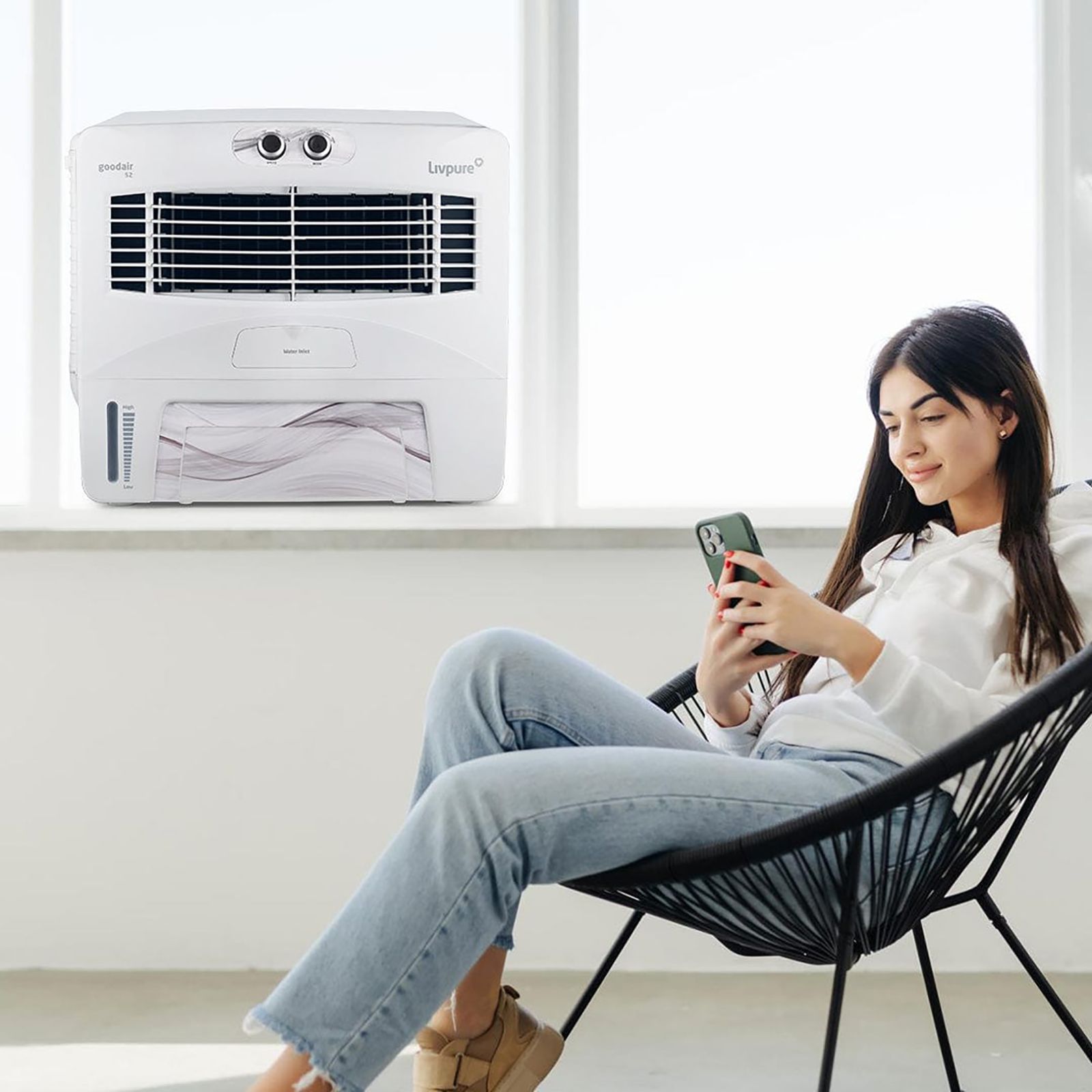 Livpure Goodair 52 Litres Window Air Cooler with Inverter Compatible (Weather Resistant, White)_8