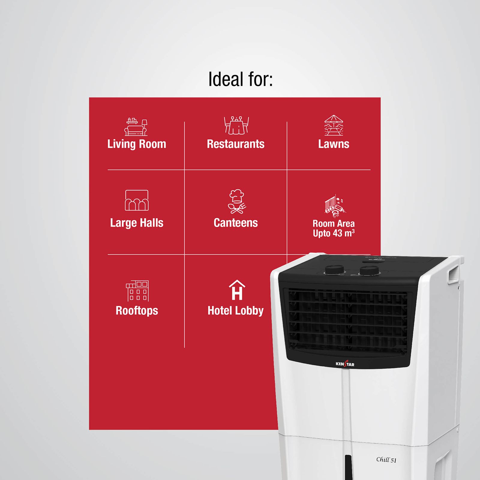 KENSTAR CHILL HC 51 Litres Personal Air Cooler with Quadraflow Technology (Inverter Compatible, Black & White) KENSTAR CHILL HC 51 Litres Personal Air Cooler with Quadraflow Technology (Inverter Compatible, Black & White)_18