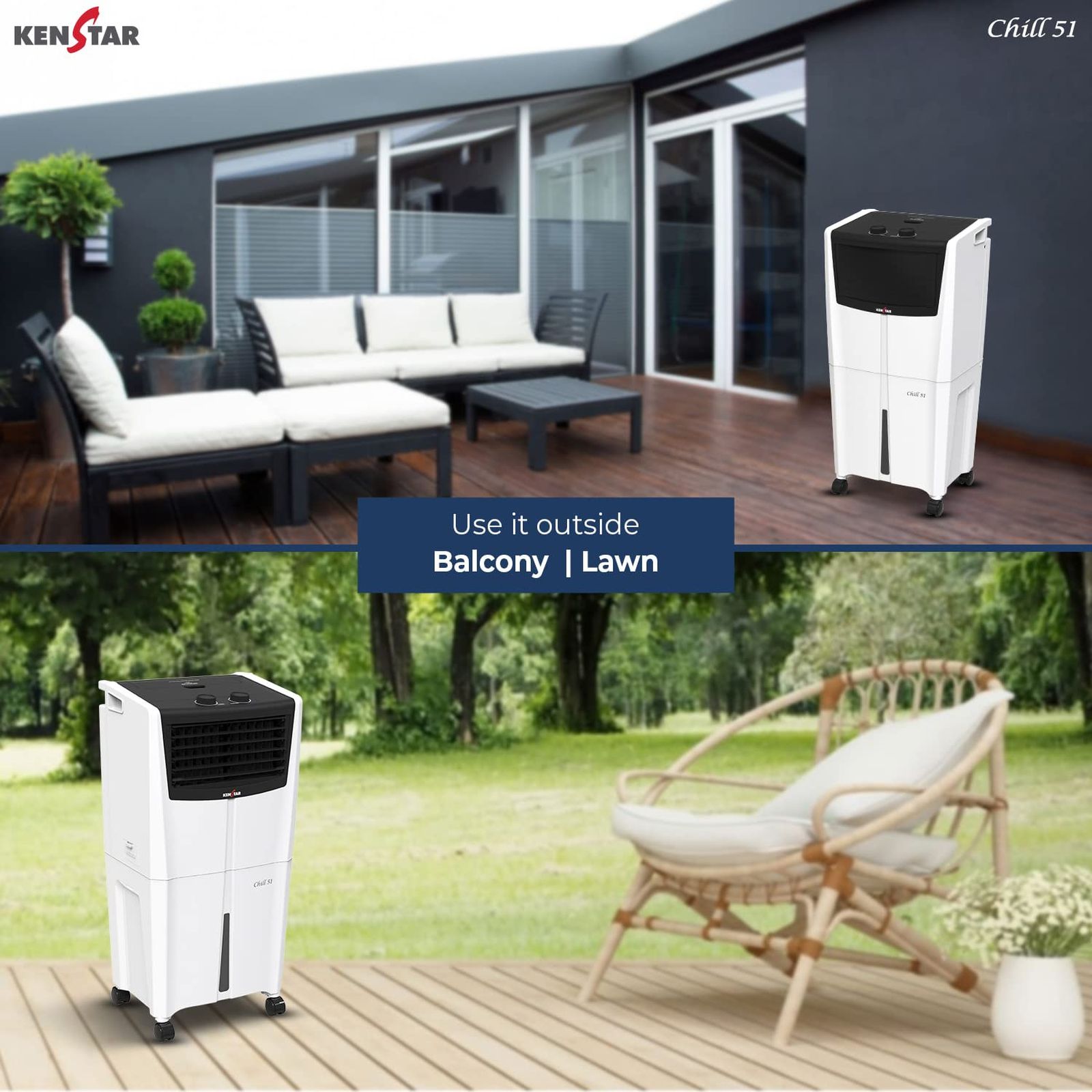 KENSTAR CHILL HC 51 Litres Personal Air Cooler with Quadraflow Technology (Inverter Compatible, Black & White) KENSTAR CHILL HC 51 Litres Personal Air Cooler with Quadraflow Technology (Inverter Compatible, Black & White)_7