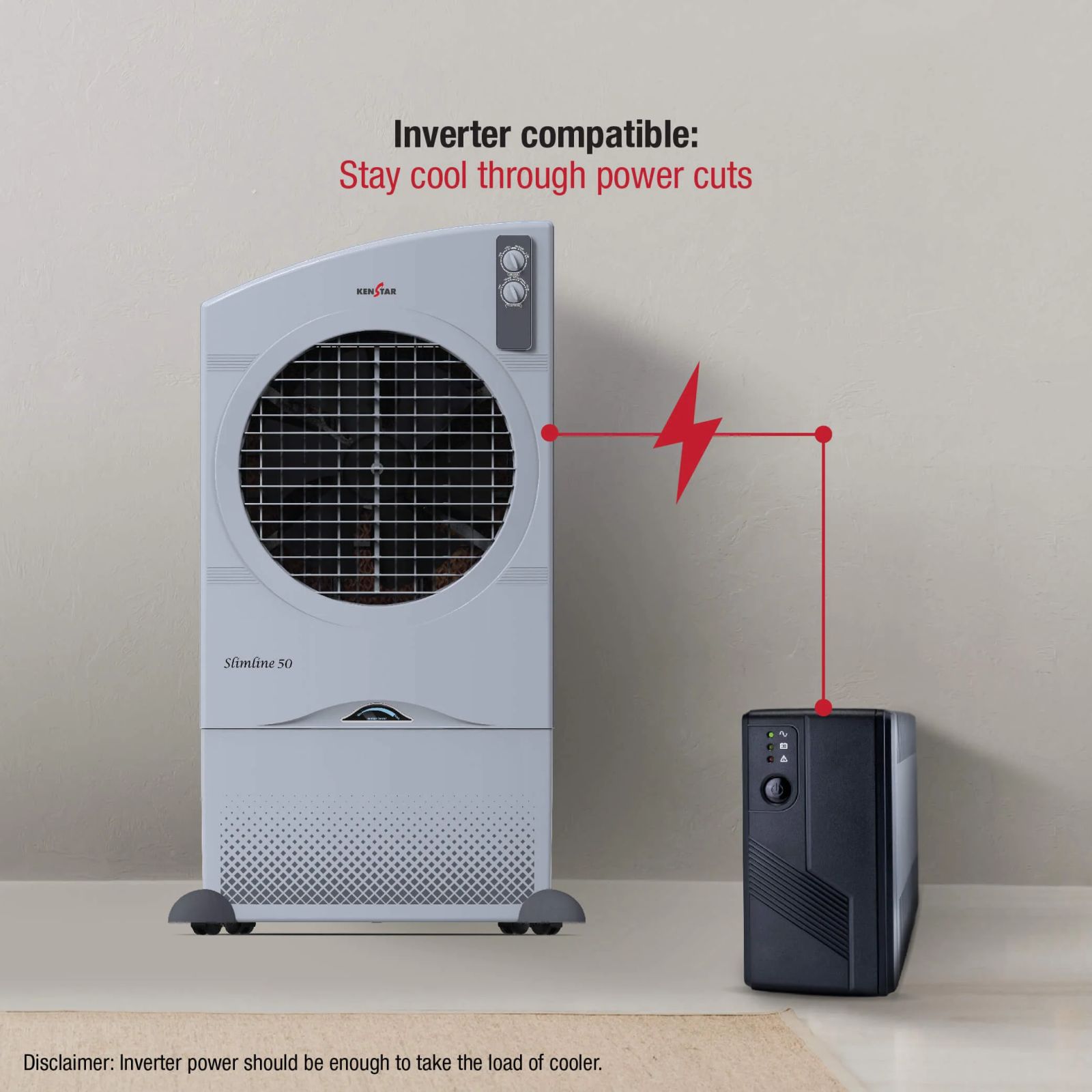 KENSTAR Slimline HC 50 50 Litres Desert Air Cooler with Quadraflow Technology (Honeycomb Cooling Pads, Light Grey) KENSTAR Slimline HC 50 50 Litres Desert Air Cooler with Quadraflow Technology (Honeycomb Cooling Pads, Light Grey)_7