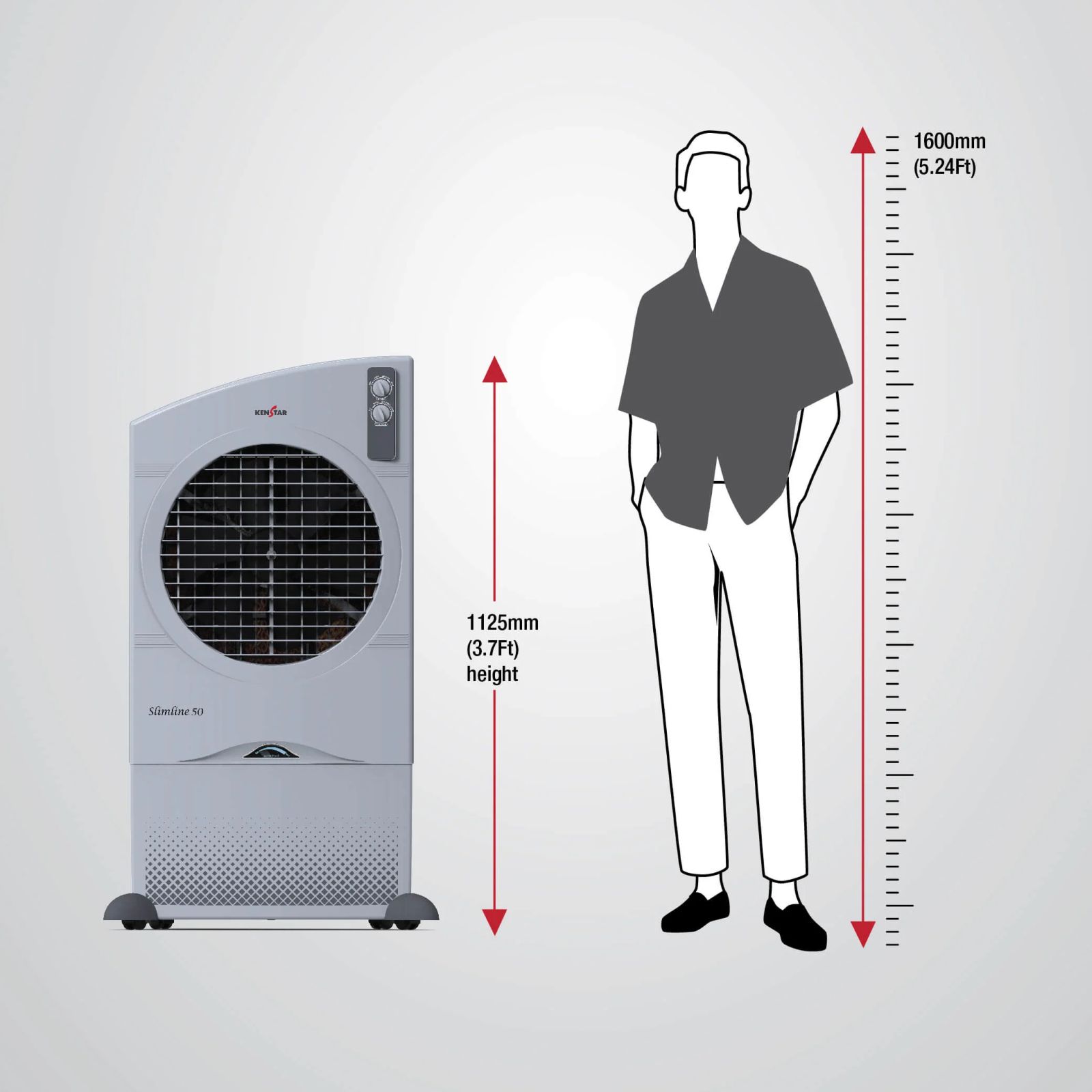 KENSTAR Slimline HC 50 50 Litres Desert Air Cooler with Quadraflow Technology (Honeycomb Cooling Pads, Light Grey) KENSTAR Slimline HC 50 50 Litres Desert Air Cooler with Quadraflow Technology (Honeycomb Cooling Pads, Light Grey)_10