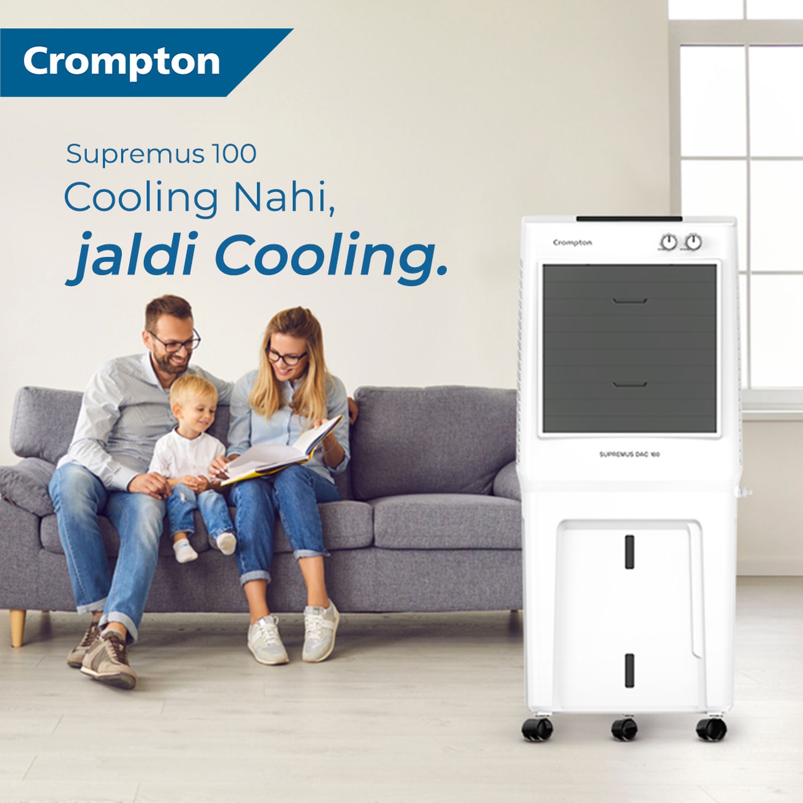 Crompton Supremus 100 Litres Desert Air Cooler (Honeycomb Pads, ACGC-SUPREMUS100, White and Black) Crompton Supremus 100 Litres Desert Air Cooler (Honeycomb Pads, ACGC-SUPREMUS100, White and Black)_8
