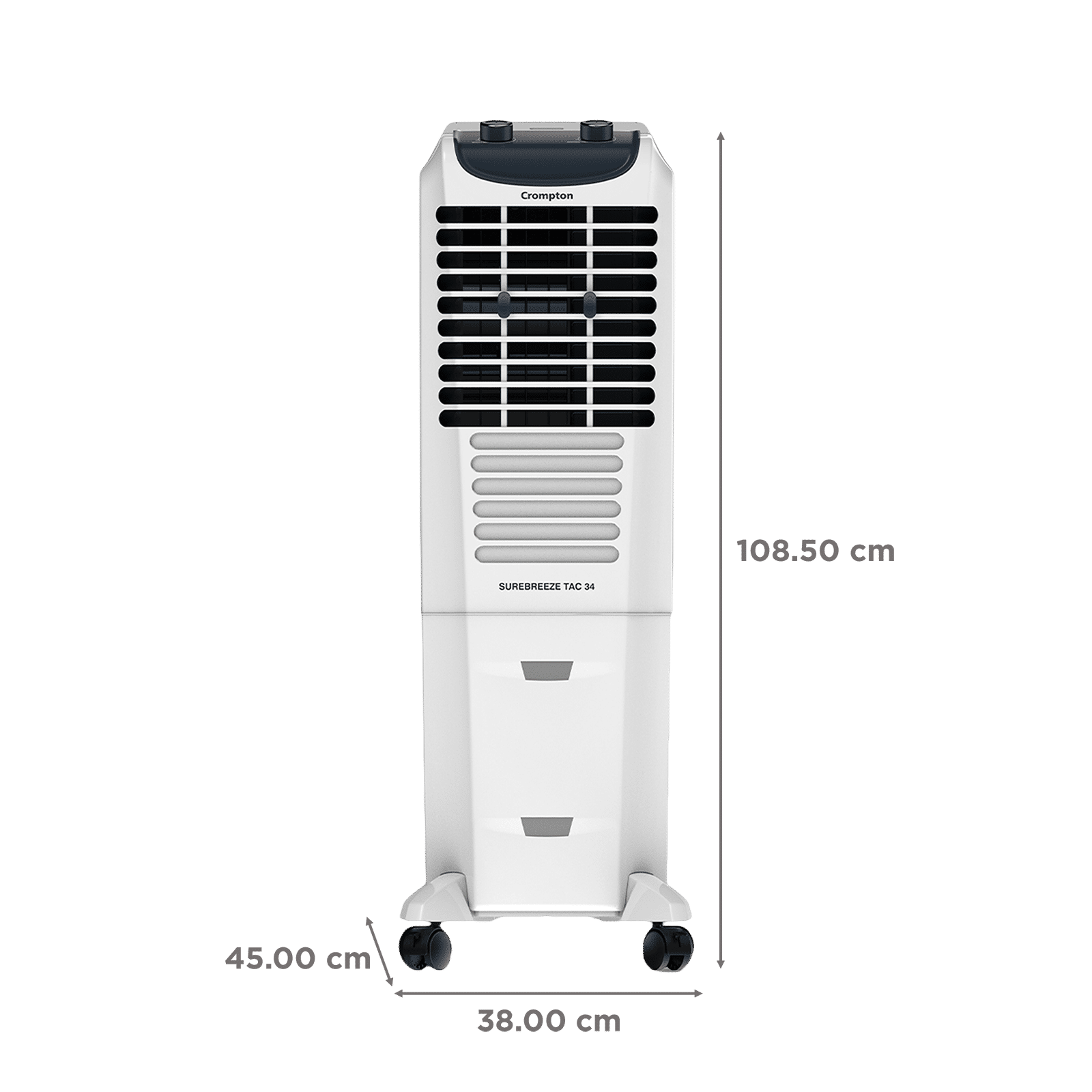 Crompton Surebreeze 34 Litres Tower Air Cooler with Overload Protection (4 Way Air Deflection, White & Black) Crompton Surebreeze 34 Litres Tower Air Cooler with Overload Protection (4 Way Air Deflection, White & Black)_2