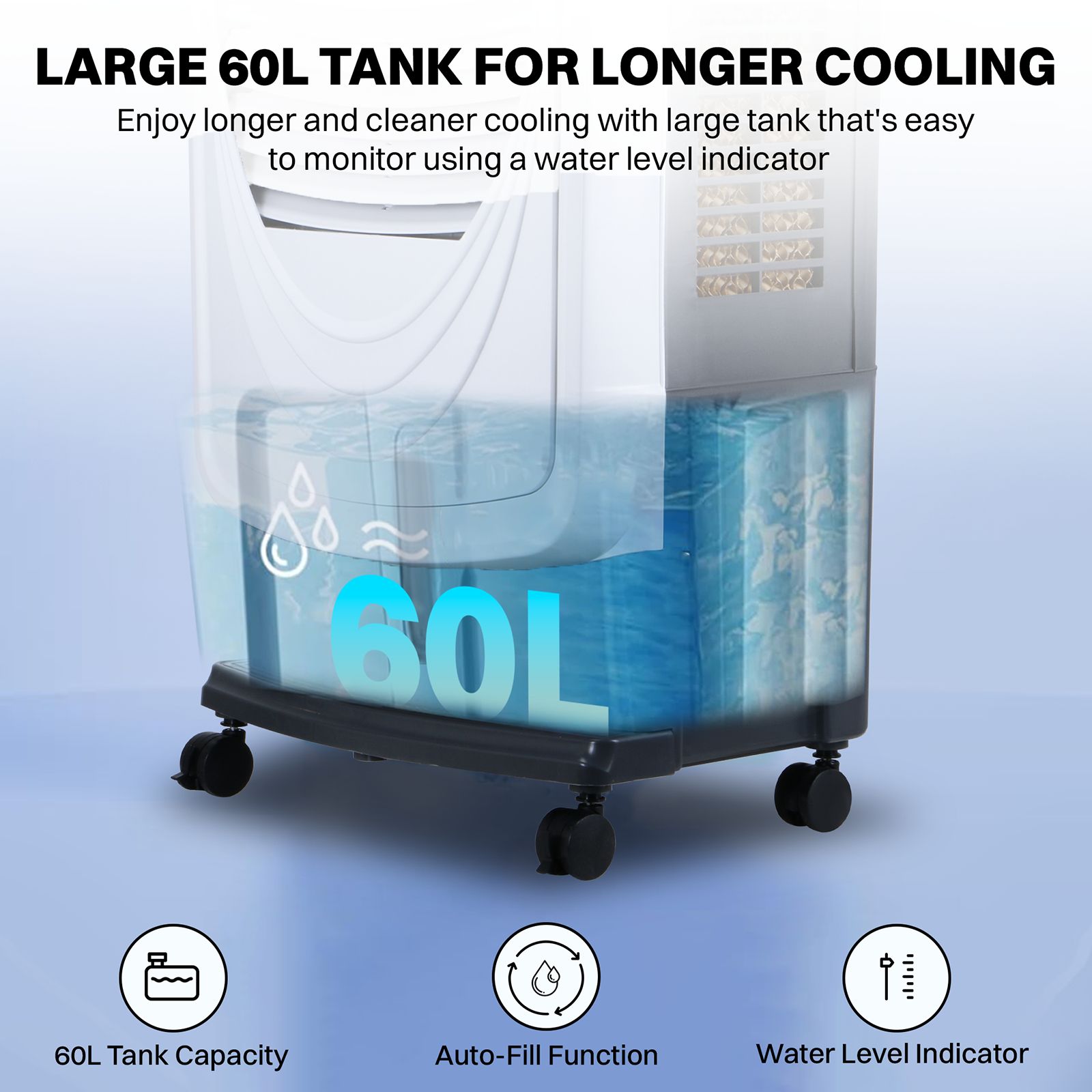 Croma 60 Litres Desert Air Cooler with Water Level Indicator (Inverter Compatible, White)_18
