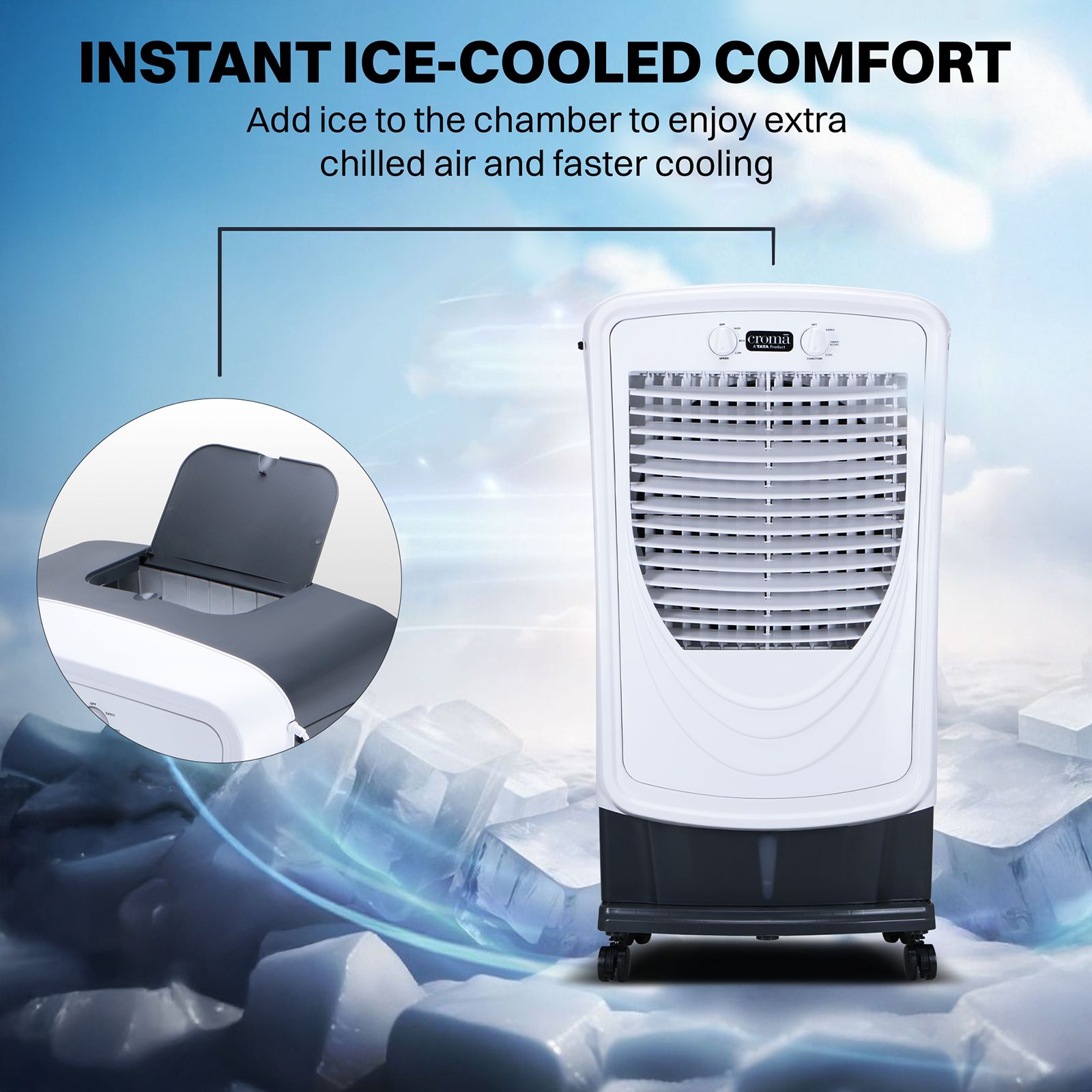 Croma 60 Litres Desert Air Cooler with Water Level Indicator (Inverter Compatible, White)_19