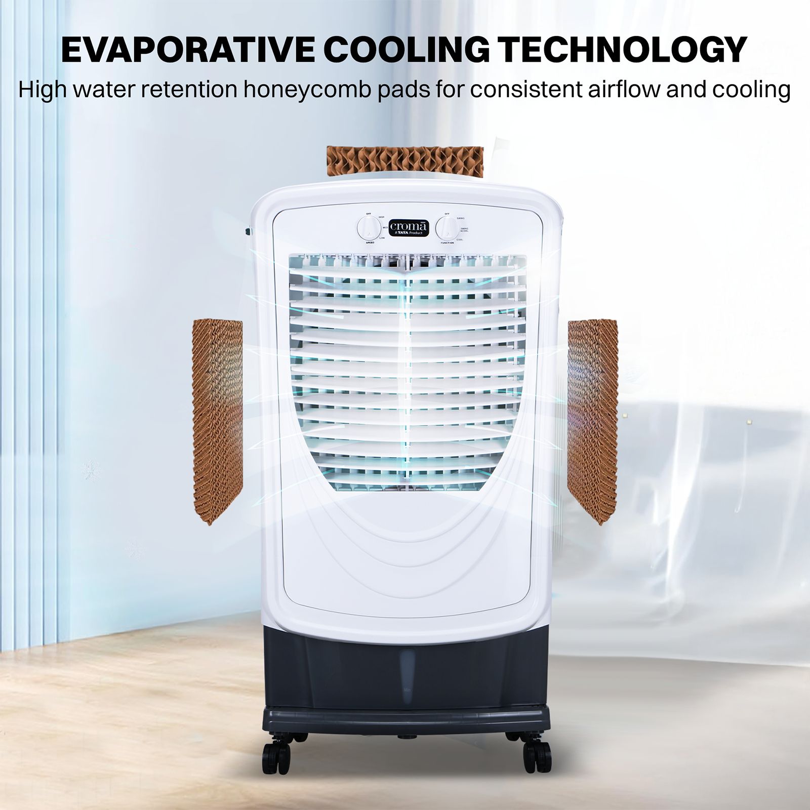 Croma 60 Litres Desert Air Cooler with Water Level Indicator (Inverter Compatible, White)_20