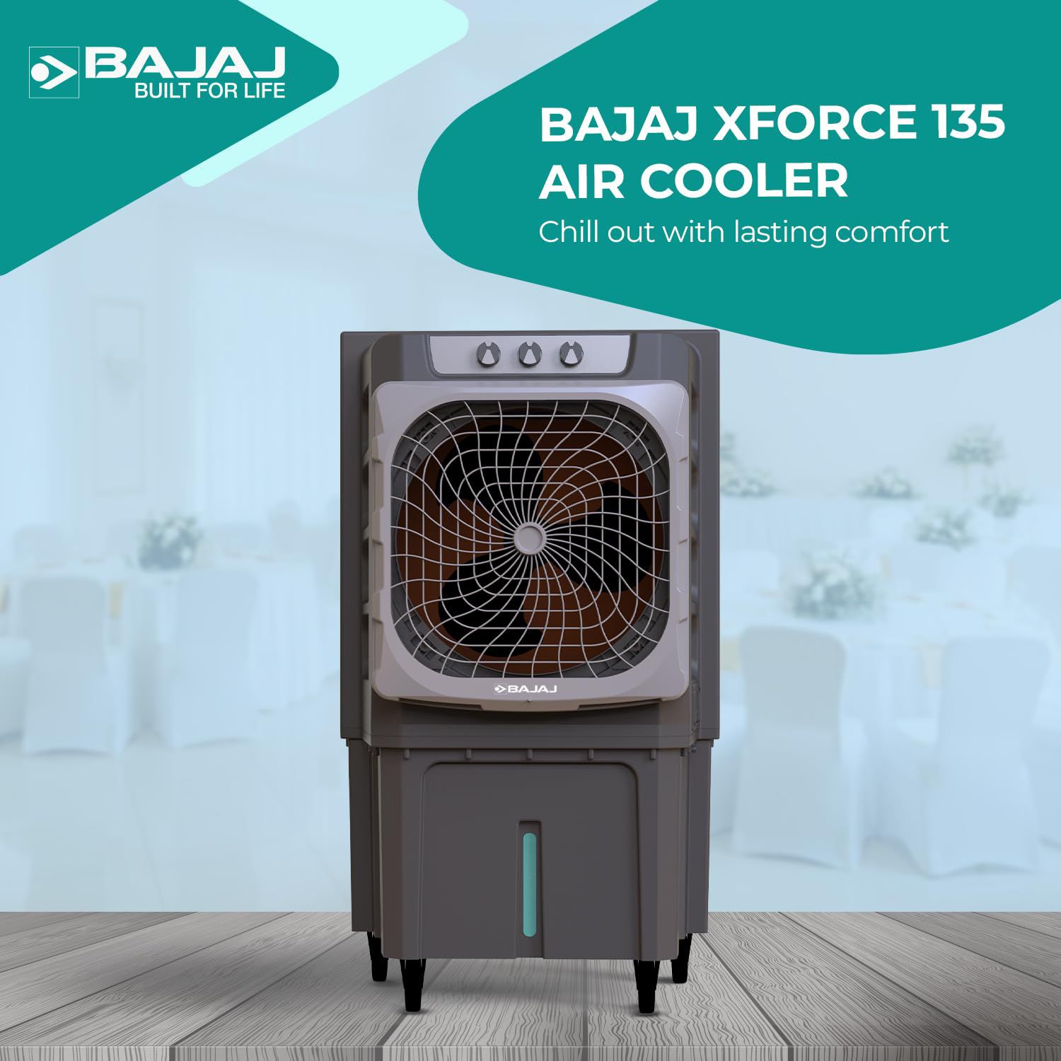 BAJAJ XForce 135 Litres Desert Air Cooler with Semi-Commercial Cooler (DuraMarine Pump, Gray) BAJAJ XForce 135 Litres Desert Air Cooler with Semi-Commercial Cooler (DuraMarine Pump, Gray)_8
