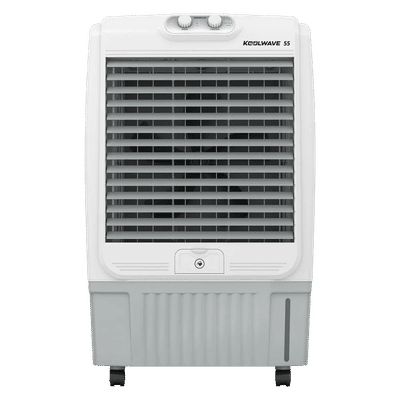 HAVELLS KoolWave 55 Litres Desert Air Cooler with Double Ball Bearing Motor (Fully Collapsible Louvers, White & Grey)
