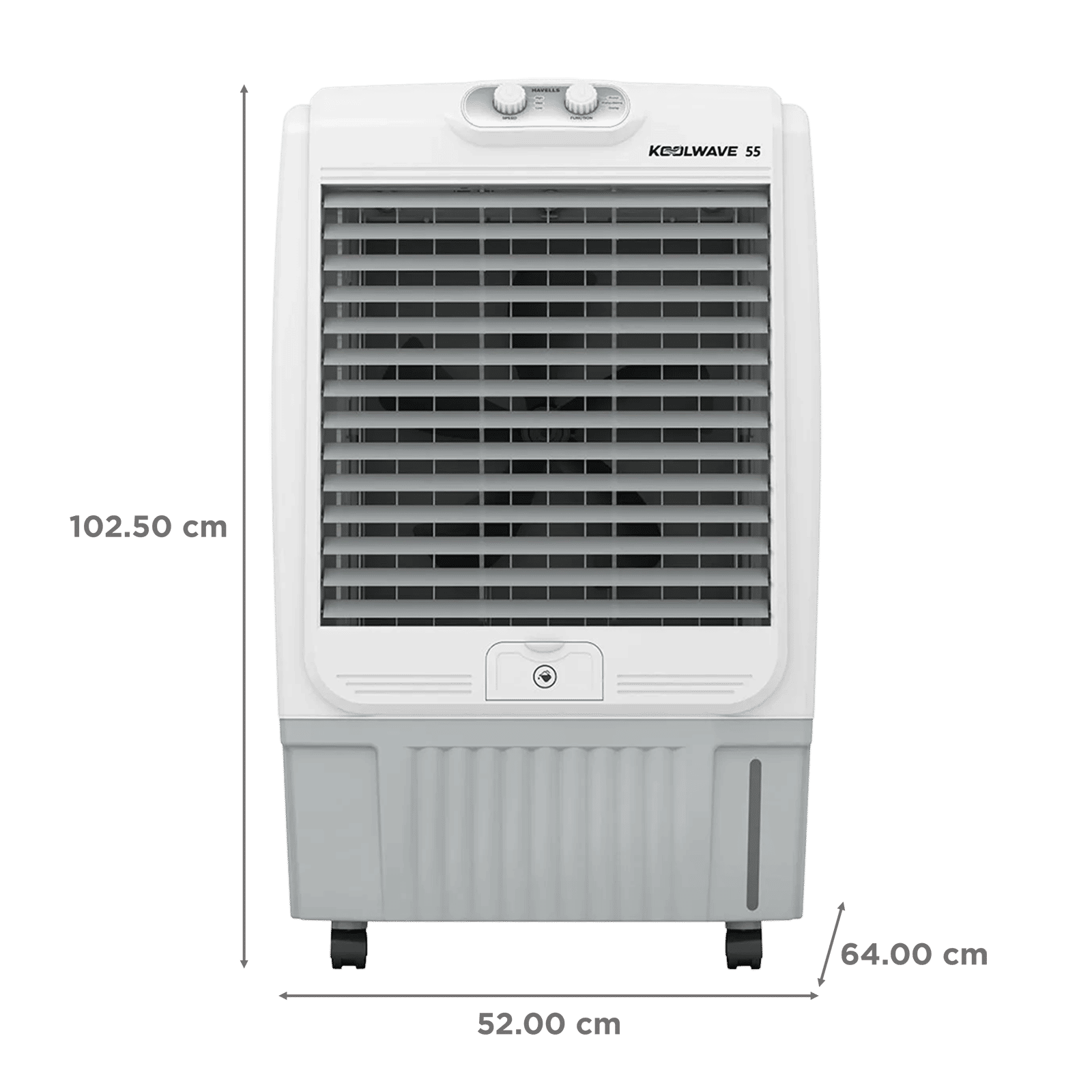 HAVELLS KoolWave 55 Litres Desert Air Cooler with Double Ball Bearing Motor (Fully Collapsible Louvers, White & Grey)_2