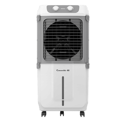 HAVELLS Convertible 80 Litres Desert Air Cooler with Metal Blade Fan (Powerful Air Delivery, White & Grey)