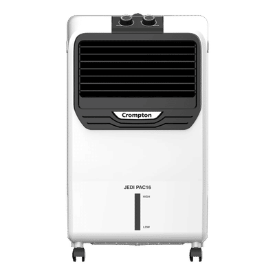 Crompton Jedi PAC 16 Litres Personal Air Cooler with Everlast Pump (4 Way Air Deflection, White & Black)