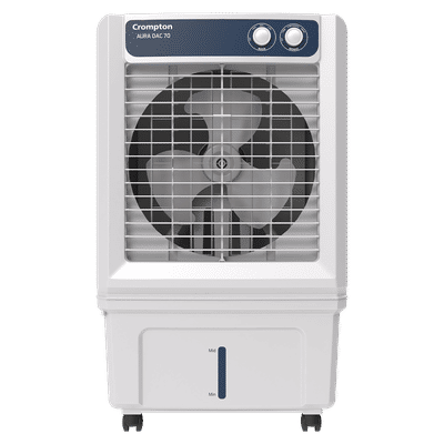 Crompton Aura 70 Litres Desert Air Cooler with Everlast Pump (Collasible Louvers, Indian Ink & While)