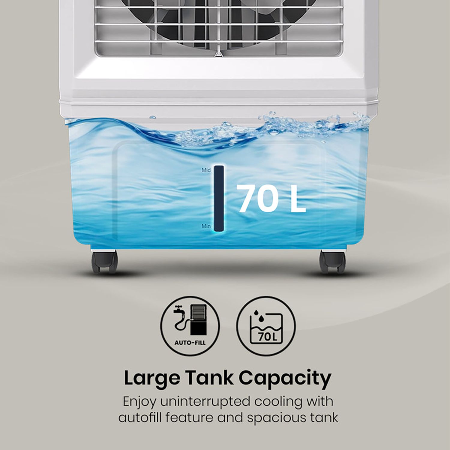Crompton Aura 70 Litres Desert Air Cooler with Everlast Pump (Collasible Louvers, Indian Ink & While) Crompton Aura 70 Litres Desert Air Cooler with Everlast Pump (Collasible Louvers, Indian Ink & While)_15