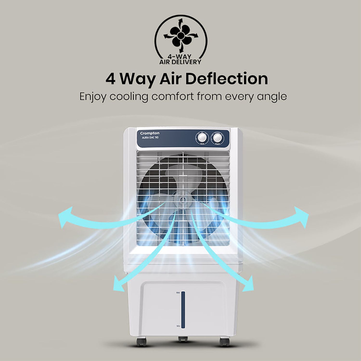 Crompton Aura 90 Litres Desert Air Cooler with Everlast Pump (Collasible Louvers, Indian Ink & While) Crompton Aura 90 Litres Desert Air Cooler with Everlast Pump (Collasible Louvers, Indian Ink & While)_14
